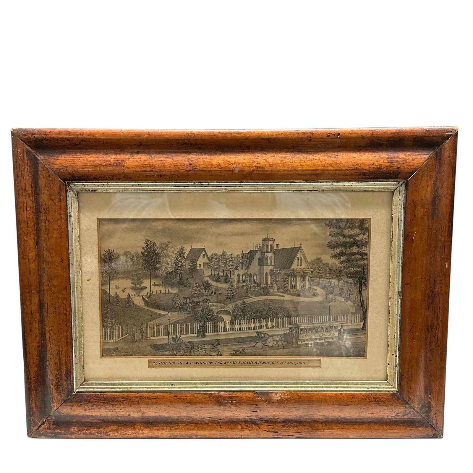 Historical 19th Century Lithograph "Winslow" Residence Cleveland, Ohio (1 of 15)