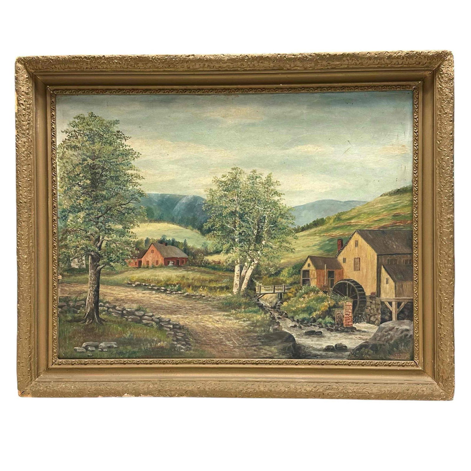 Early 20th C. Oil on Board Signed Country Landscape (1 of 20)