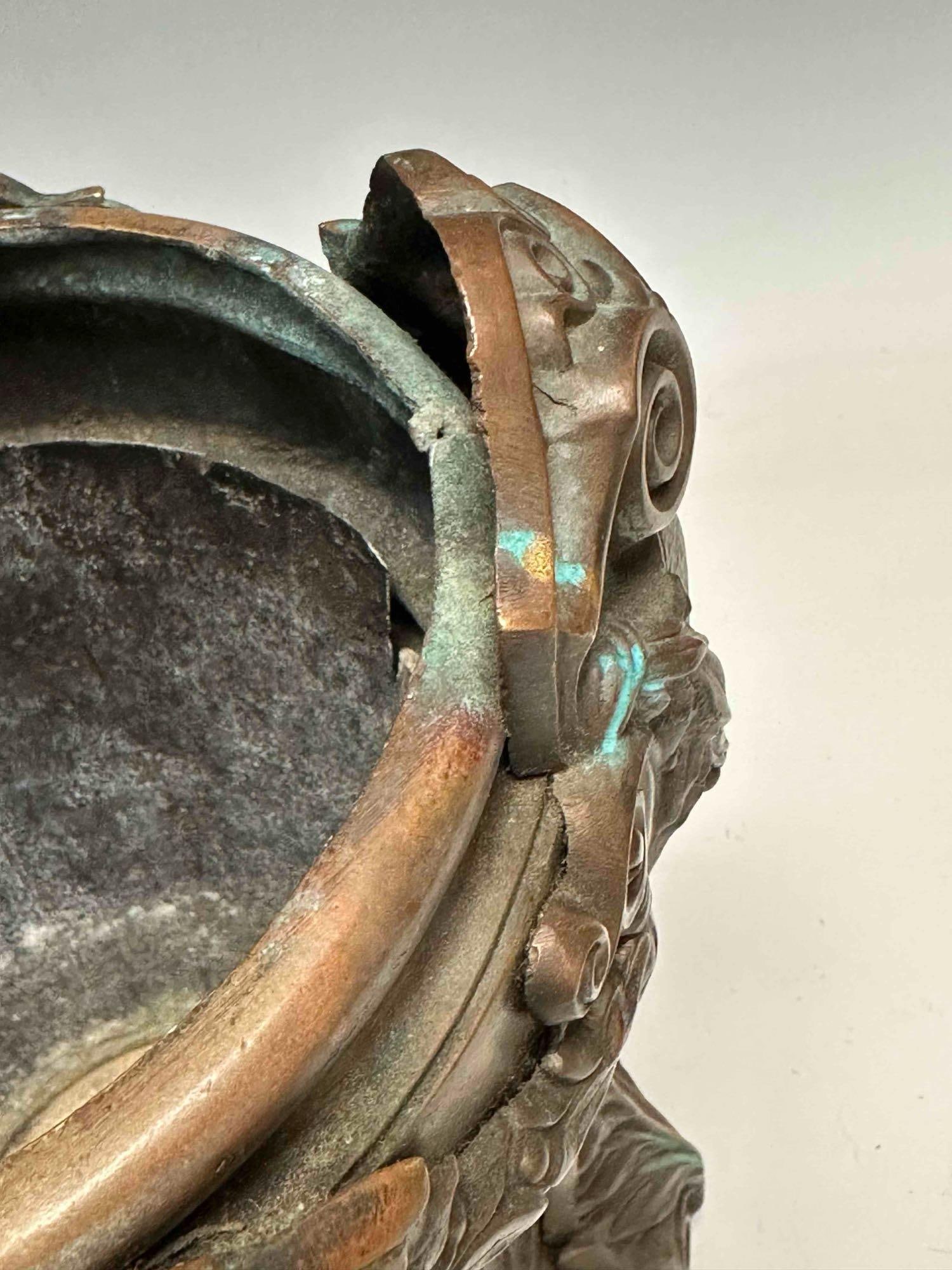 Renaissance Motif Solid Bronze Cache Pot / Planter - 17