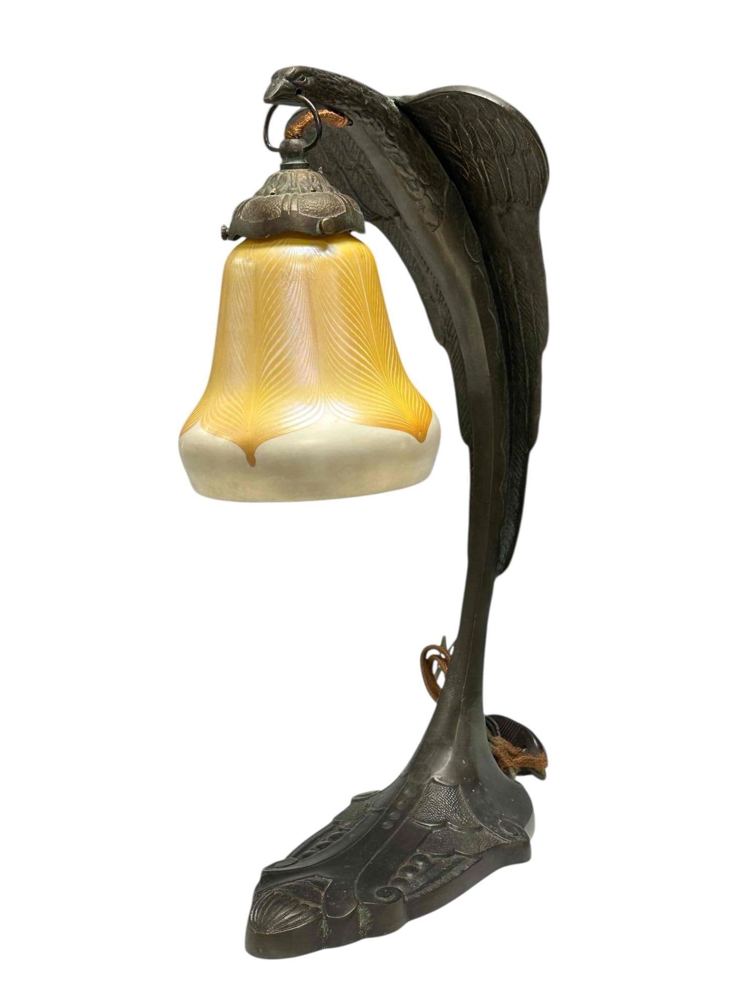 French Art Deco Eagle Lamp attributed to Charles Ranc (1 of 18)