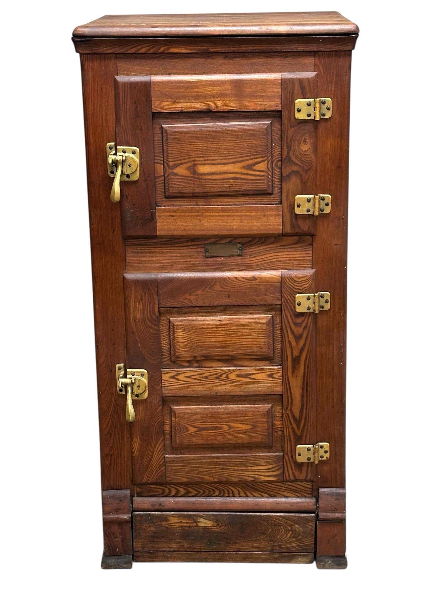Diminutive Antique Wooden Oak Ice Box - Dr. Price's (1 of 20)
