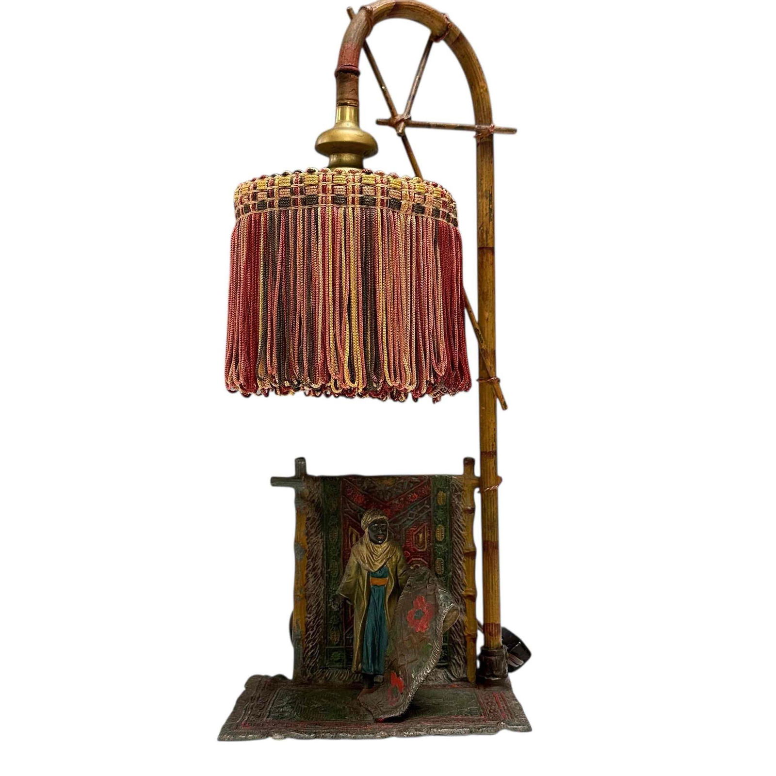 Cold Painted Boudoir Lamp "Carpet Seller" after Franz Bergman (1 of 20)