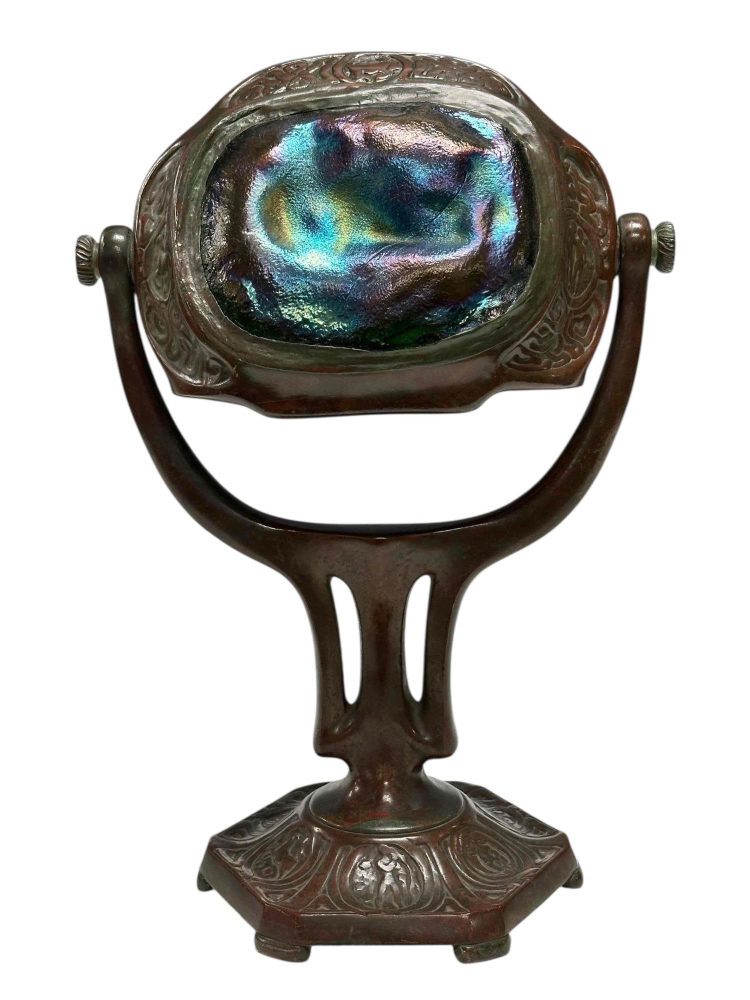 Tiffany Studios Zodiac Bronze Turtle Back Desk Lamp #541 (1 of 20)