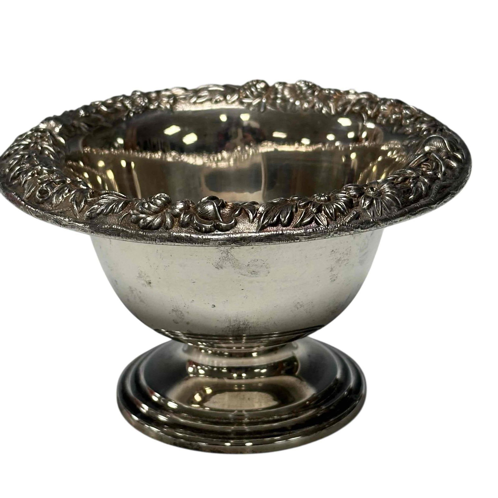 S. Kirk & Son Sterling Silver Pedestal Bowl with Floral Repousse (1 of 14)