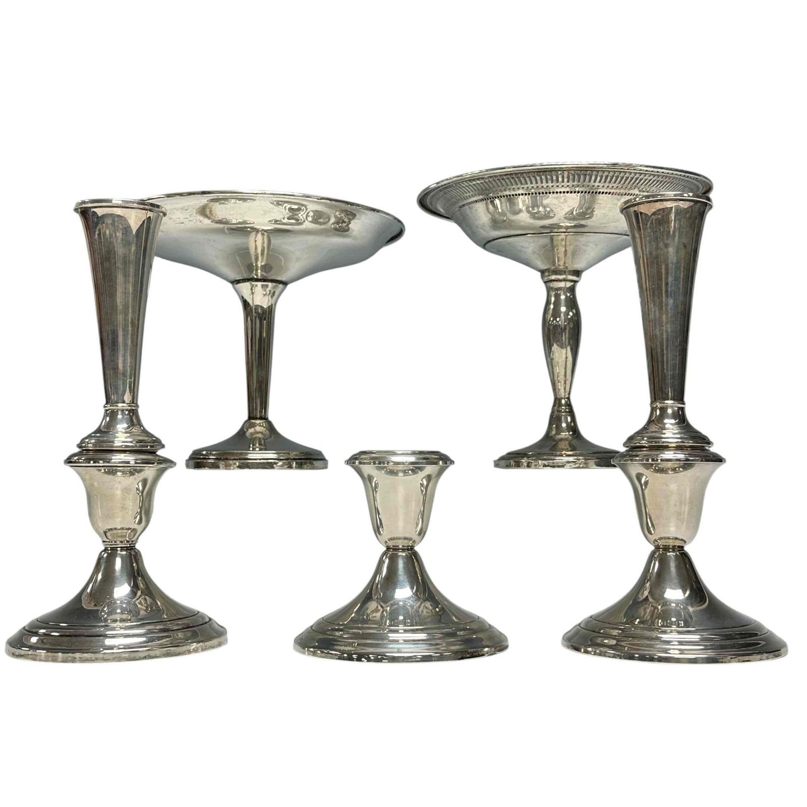 Sterling Silver Candlesticks and Compote GORHAM (5) (1 of 15)