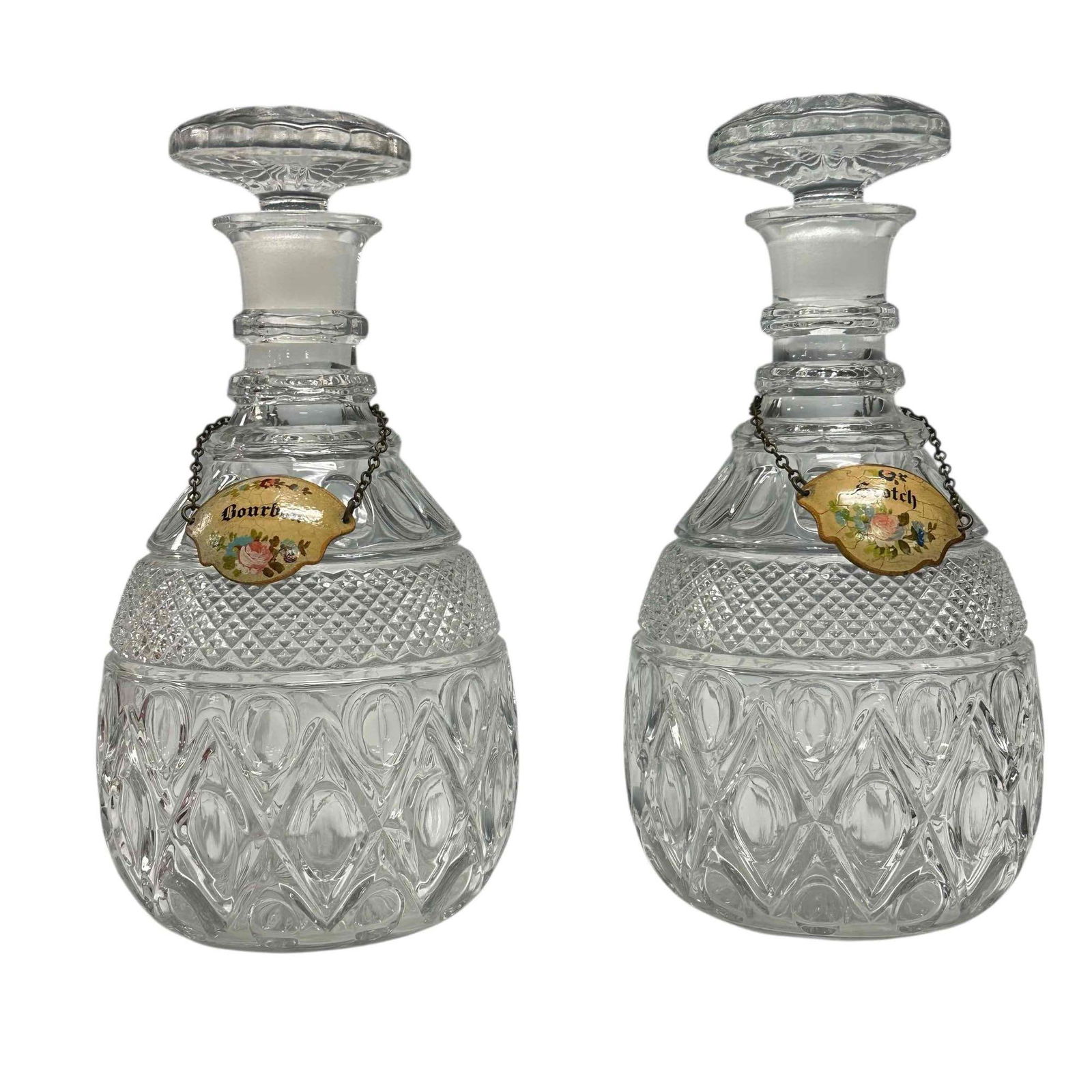 Pressed Glass Liquor Decanter with Badges (1 of 15)