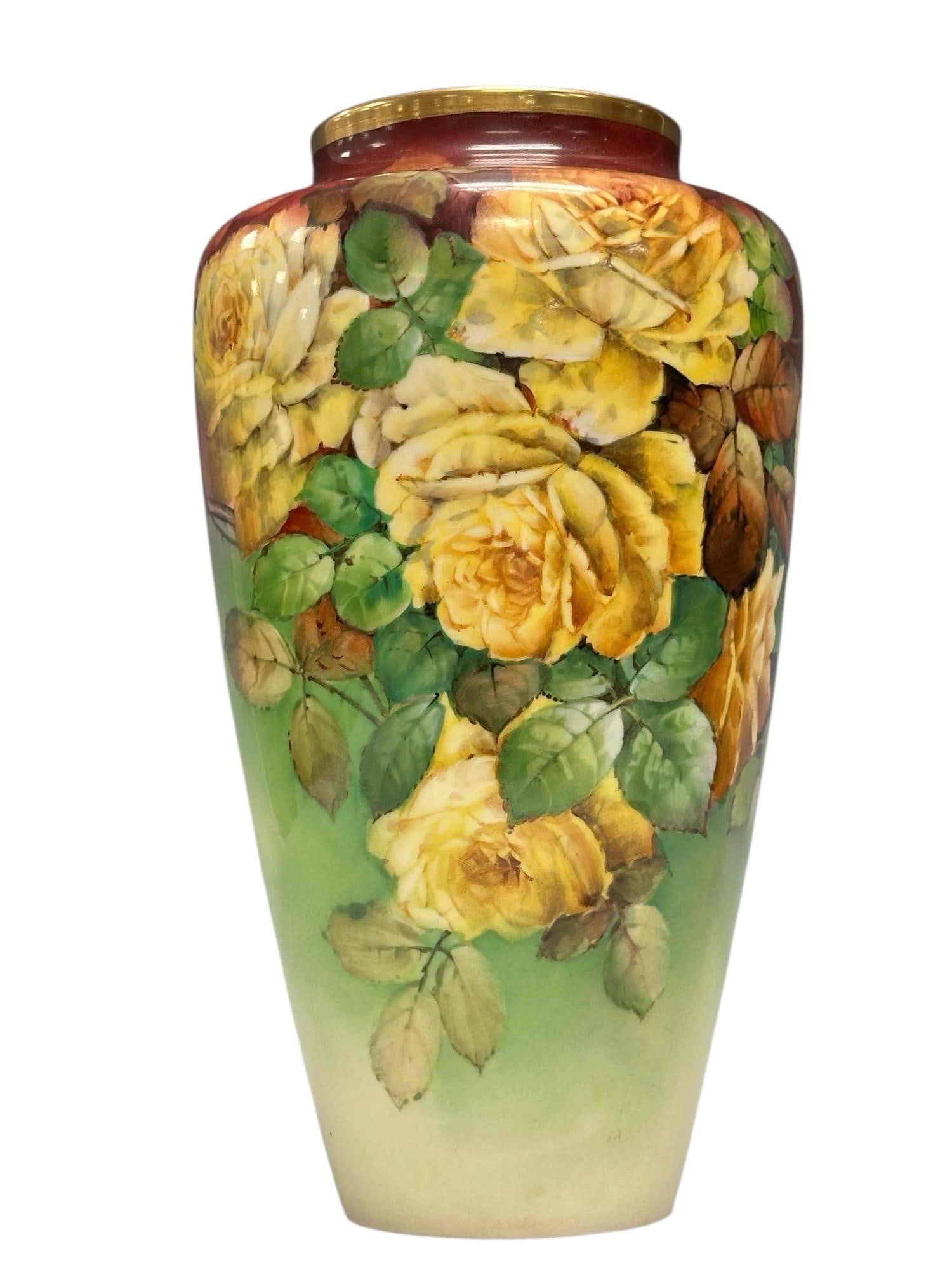 Antique Belleek Willets Porcelain Rose Vase Signed (1 of 16)