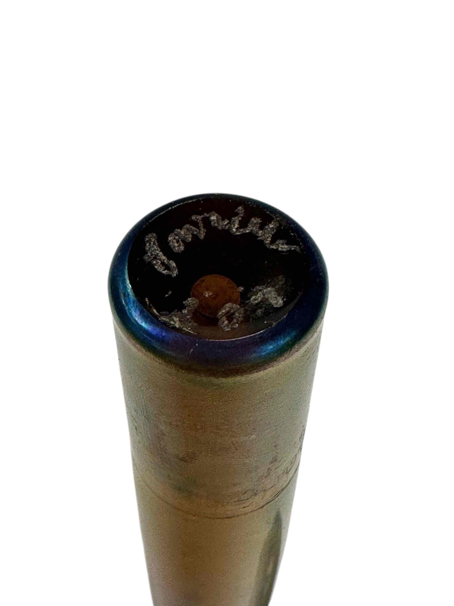 Tiffany Favrile Bud Vase in Reticulated Pairpoint Base - 2