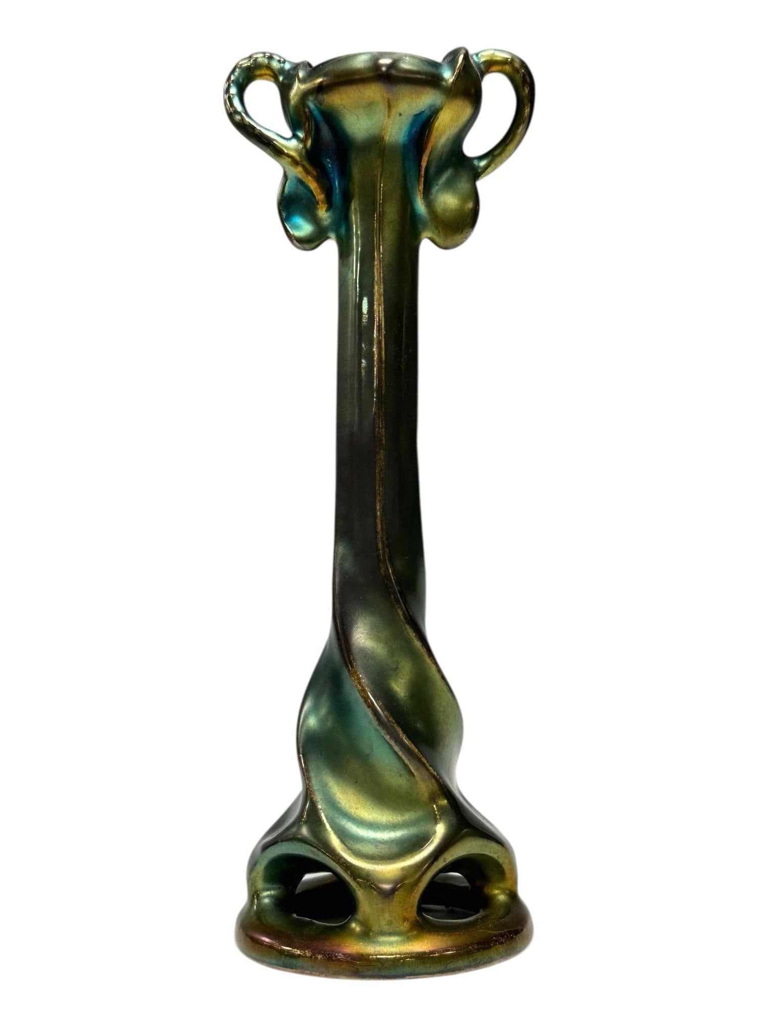 Early Zsolnay Iridescent Candlestick Bud Vase (1 of 18)