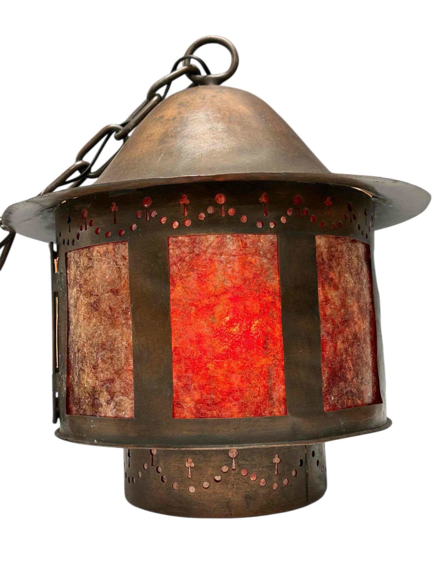American Arts and Crafts Hanging Light with MICA Panels (1 of 20)