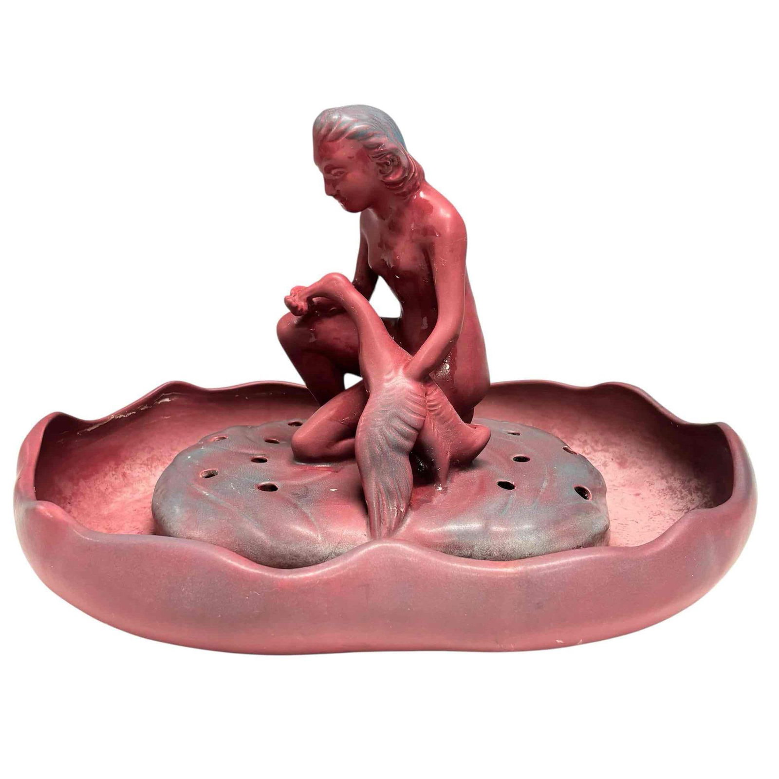 Van Briggle Leda and the Swan Flower Frog with Low Bowl (1 of 19)