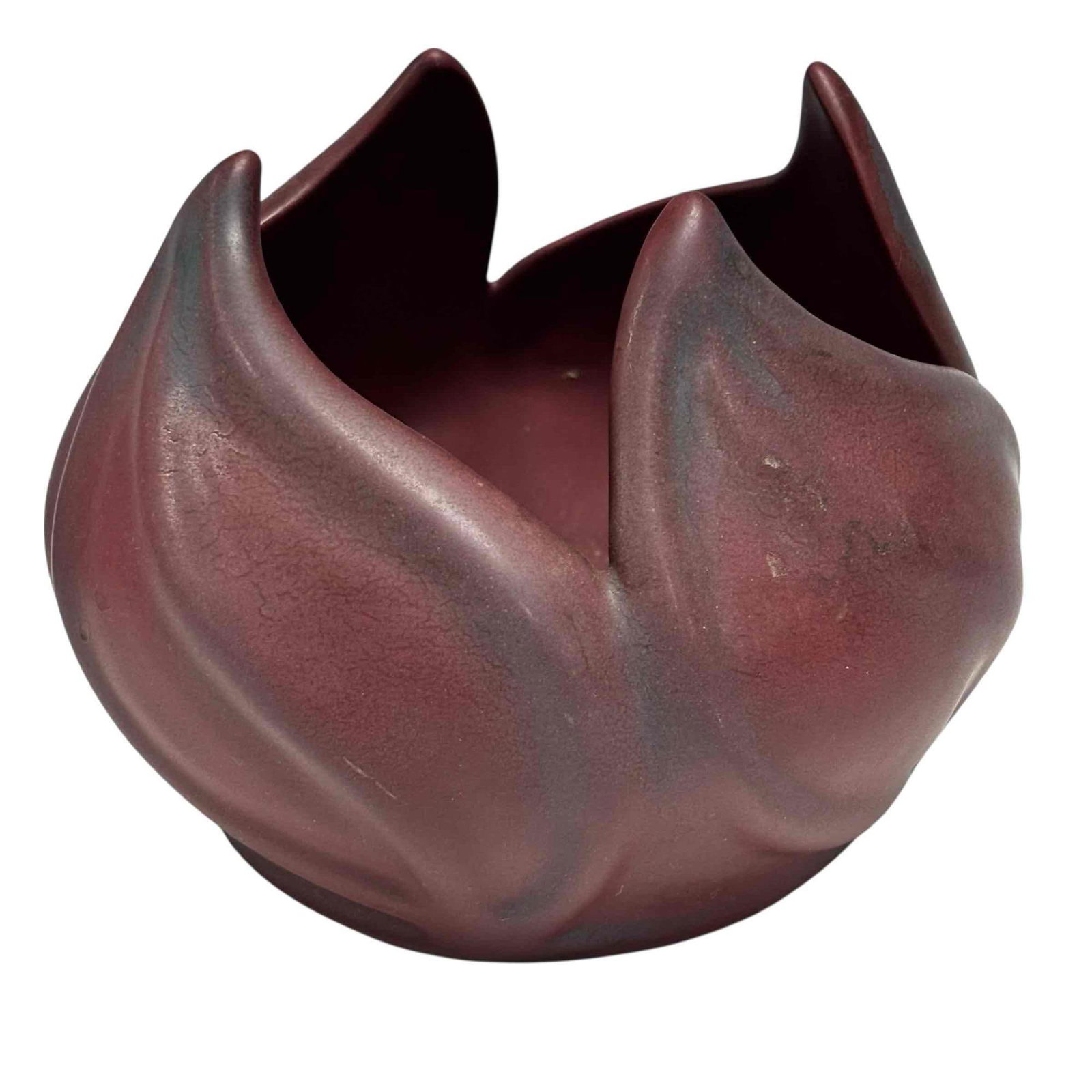 Van Briggle Lotus Leaf Swirl Flower form Vase in Red (1 of 12)