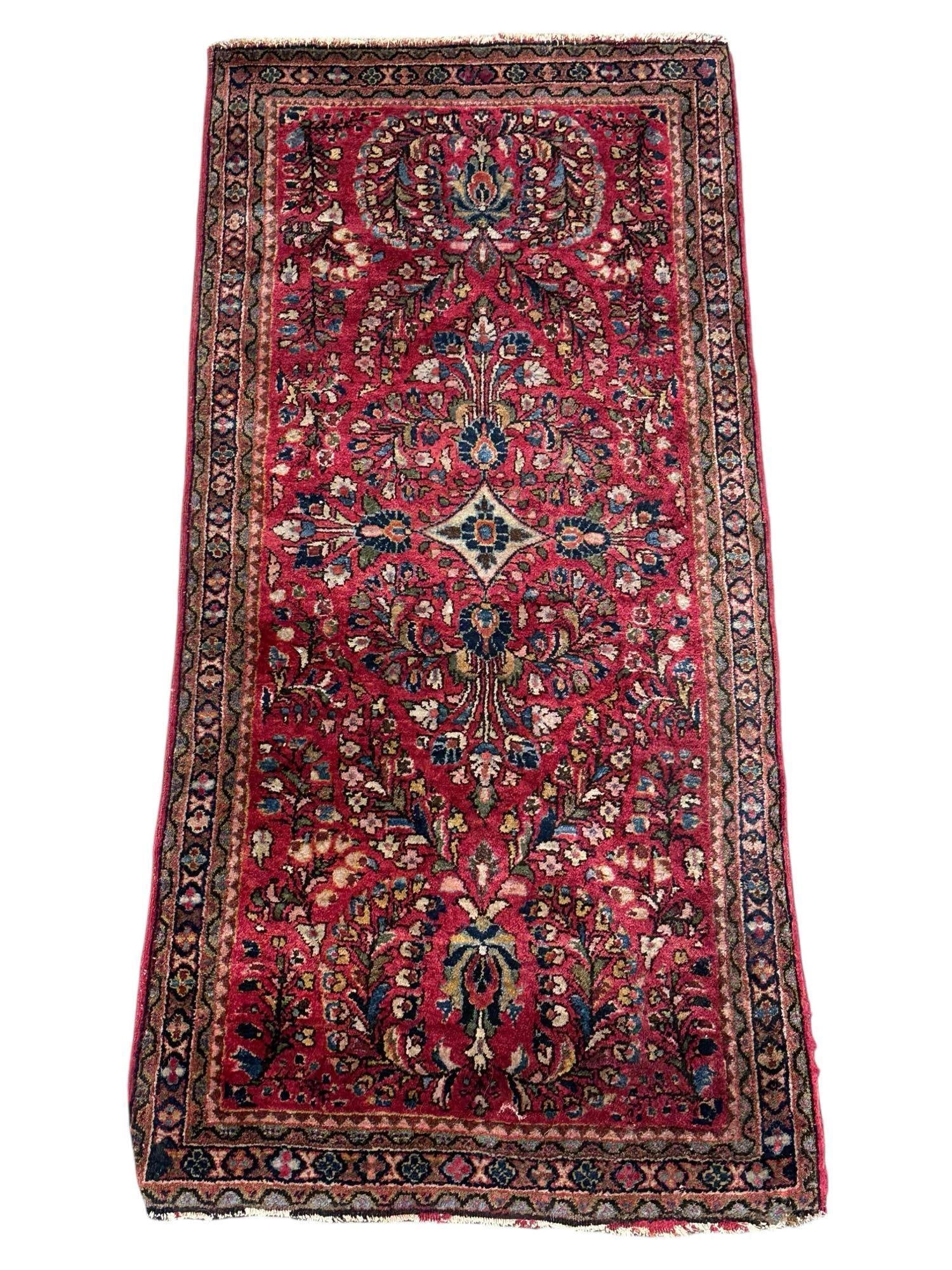 Small Antique SAROUK Runner Carpet (1 of 8)