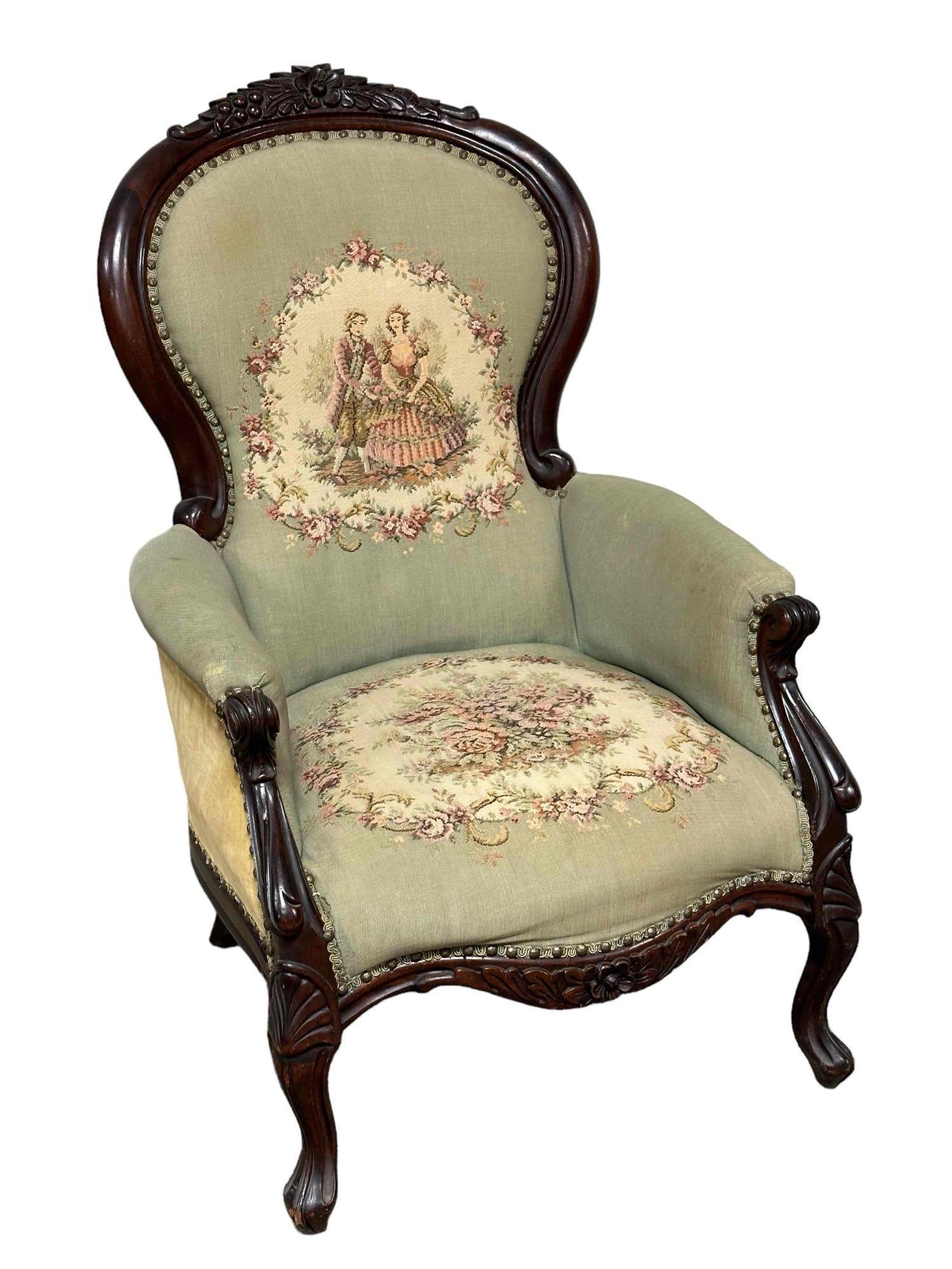 19th Century American Ladies Bustle Arm Chair (1 of 20)