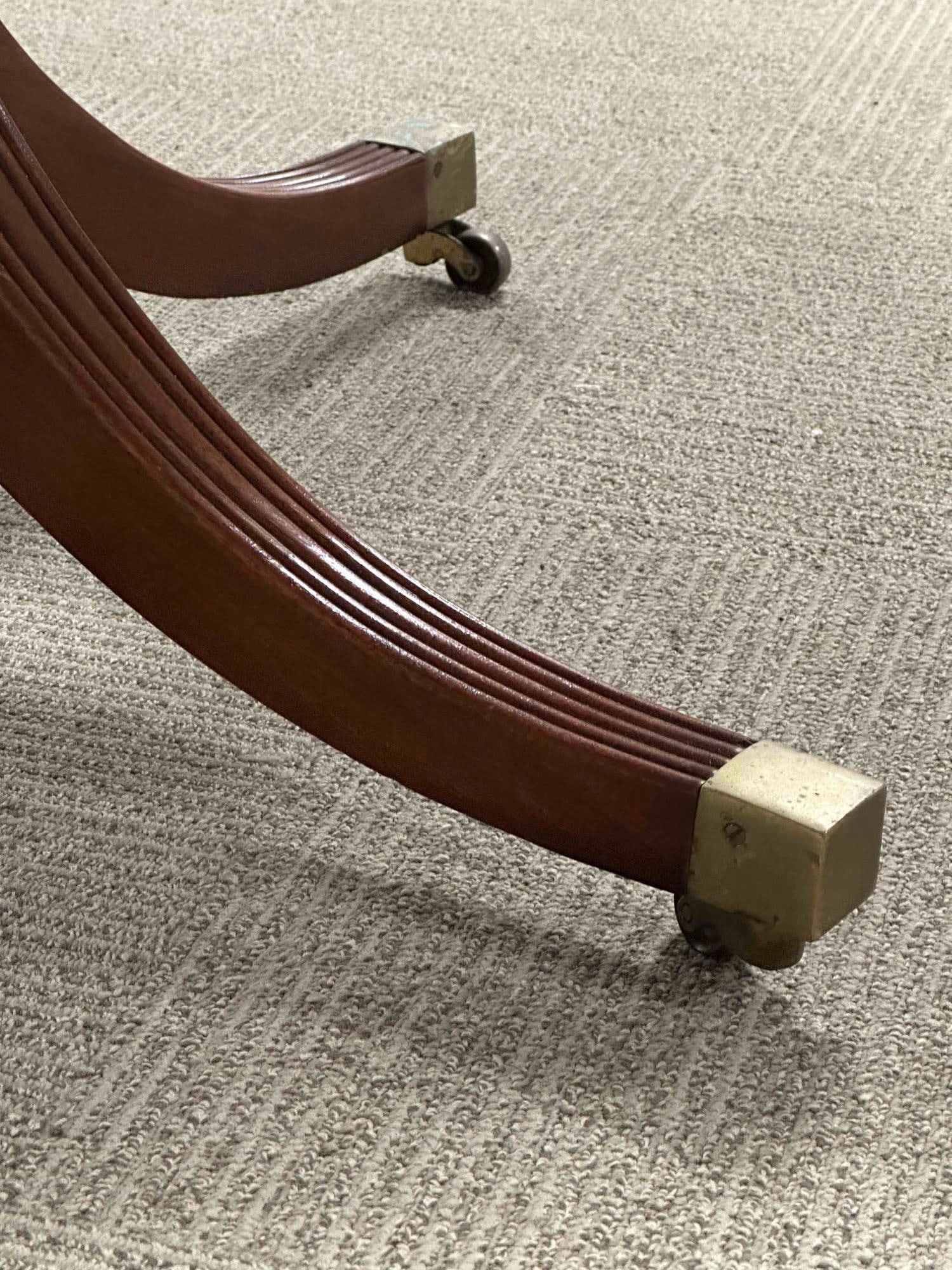 Baker Satinwood Banded Mahogany Single Pedestal Table - 11