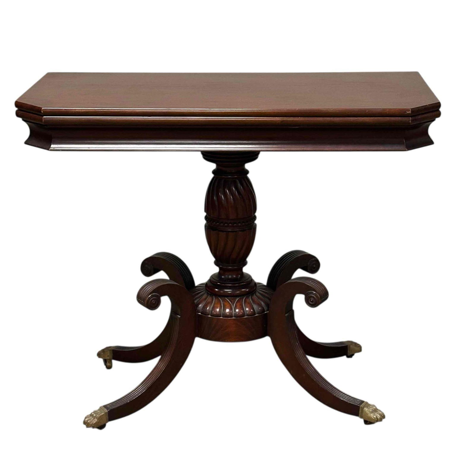 Classical Mahogany Brass Claw Foot Folding Game Table (1 of 18)