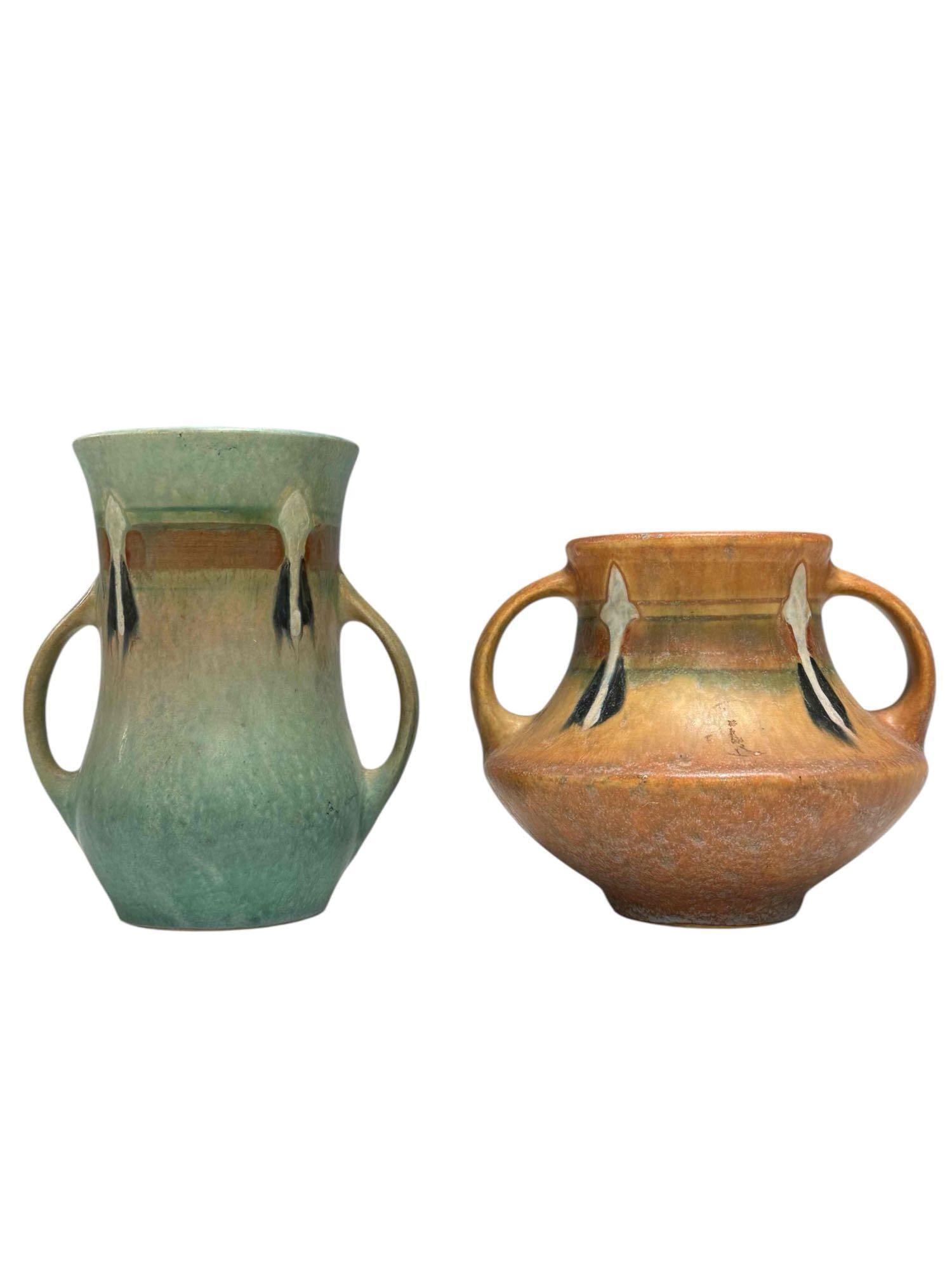 Roseville Arts and Crafts Monticello Vases (2) (1 of 16)