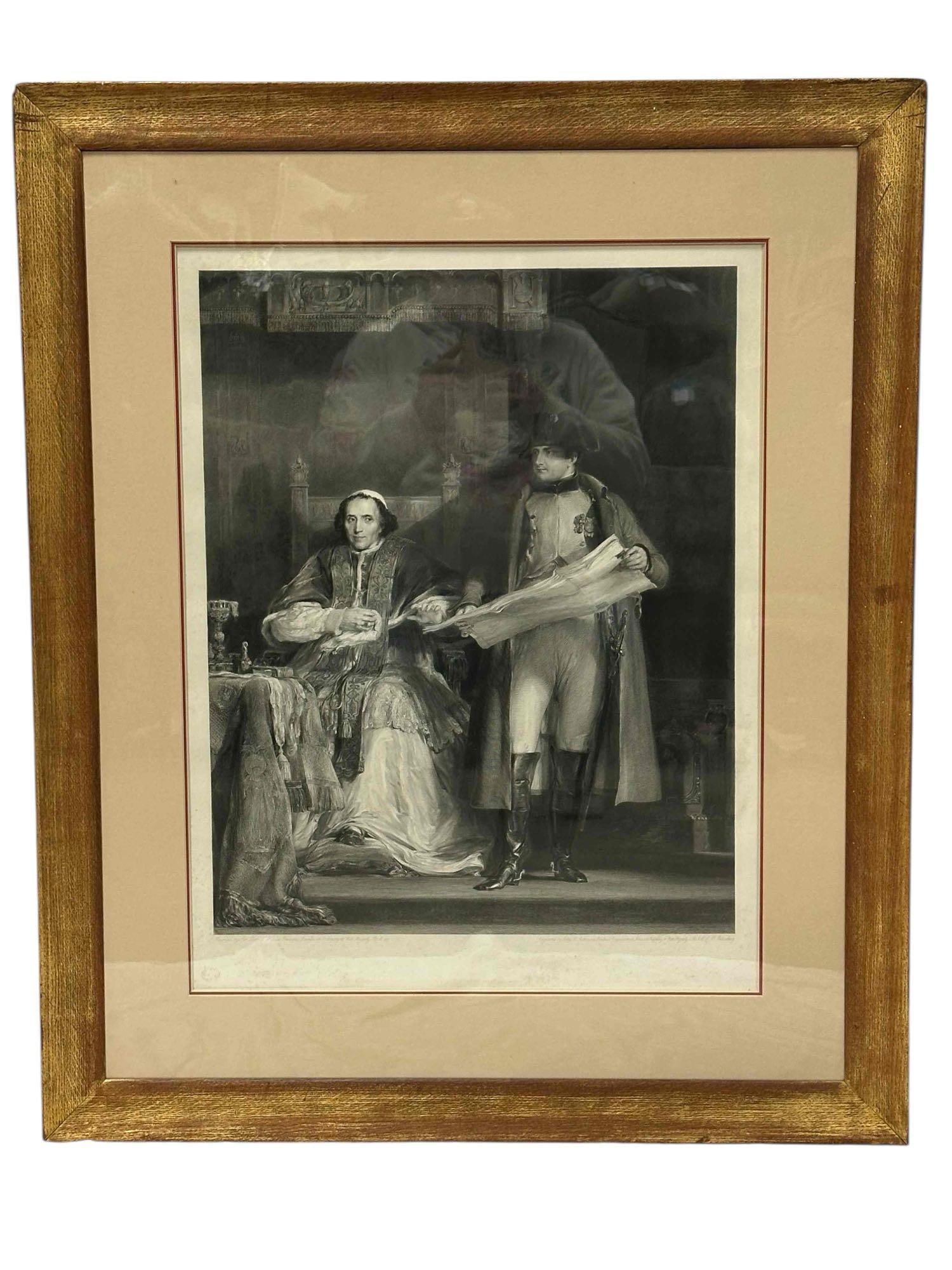After Antoine-Jean Gros, Napoleon w/ Pope Pious VII Engraving (1 of 20)