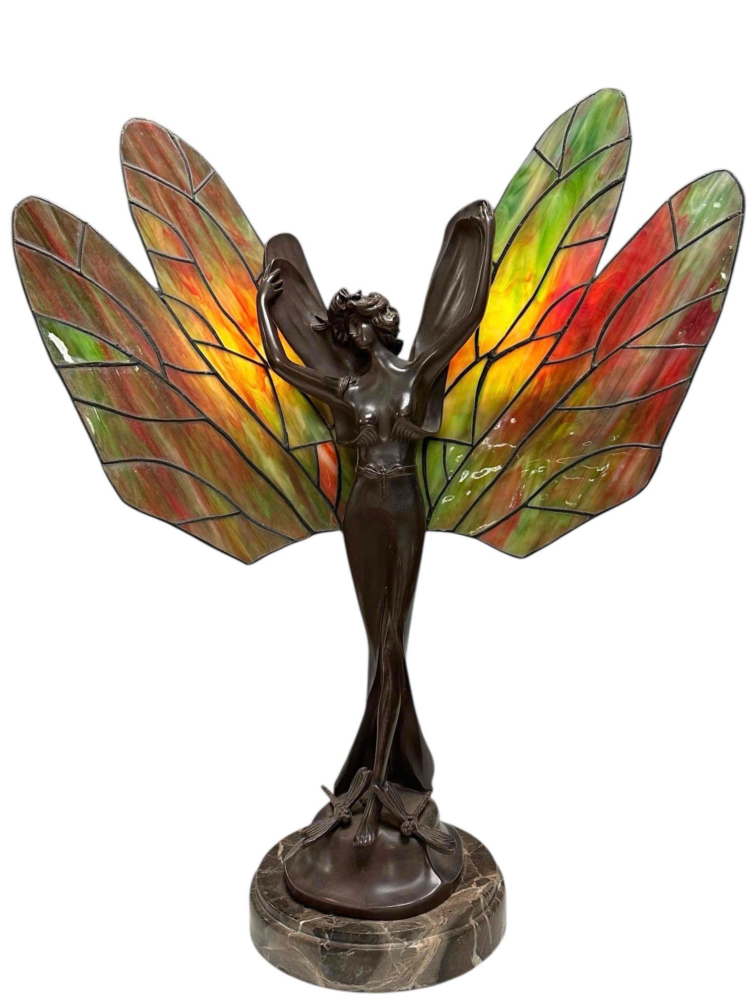 Stained Glass "Fairy" Dragonfly Table Lamp 21" (1 of 19)