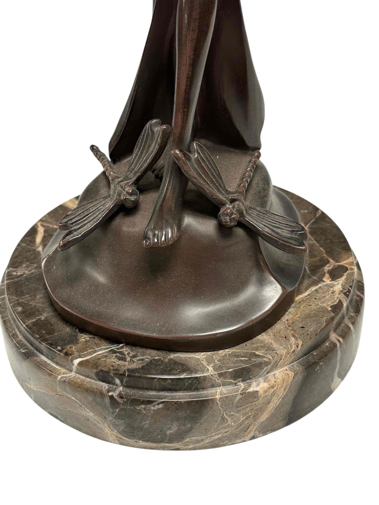 Stained Glass "Fairy" Dragonfly Table Lamp 21" - 2