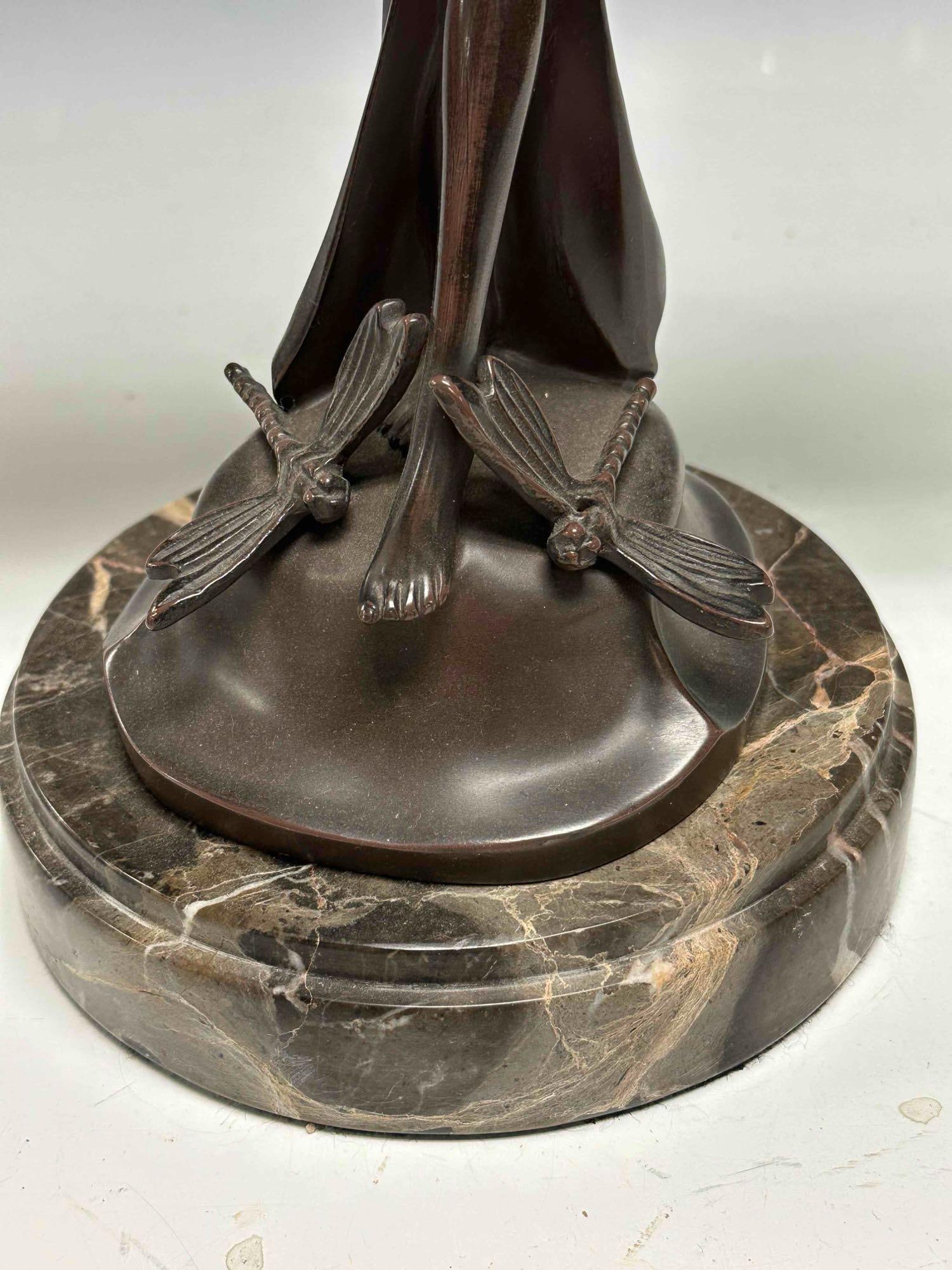 Stained Glass "Fairy" Dragonfly Table Lamp 21" - 8