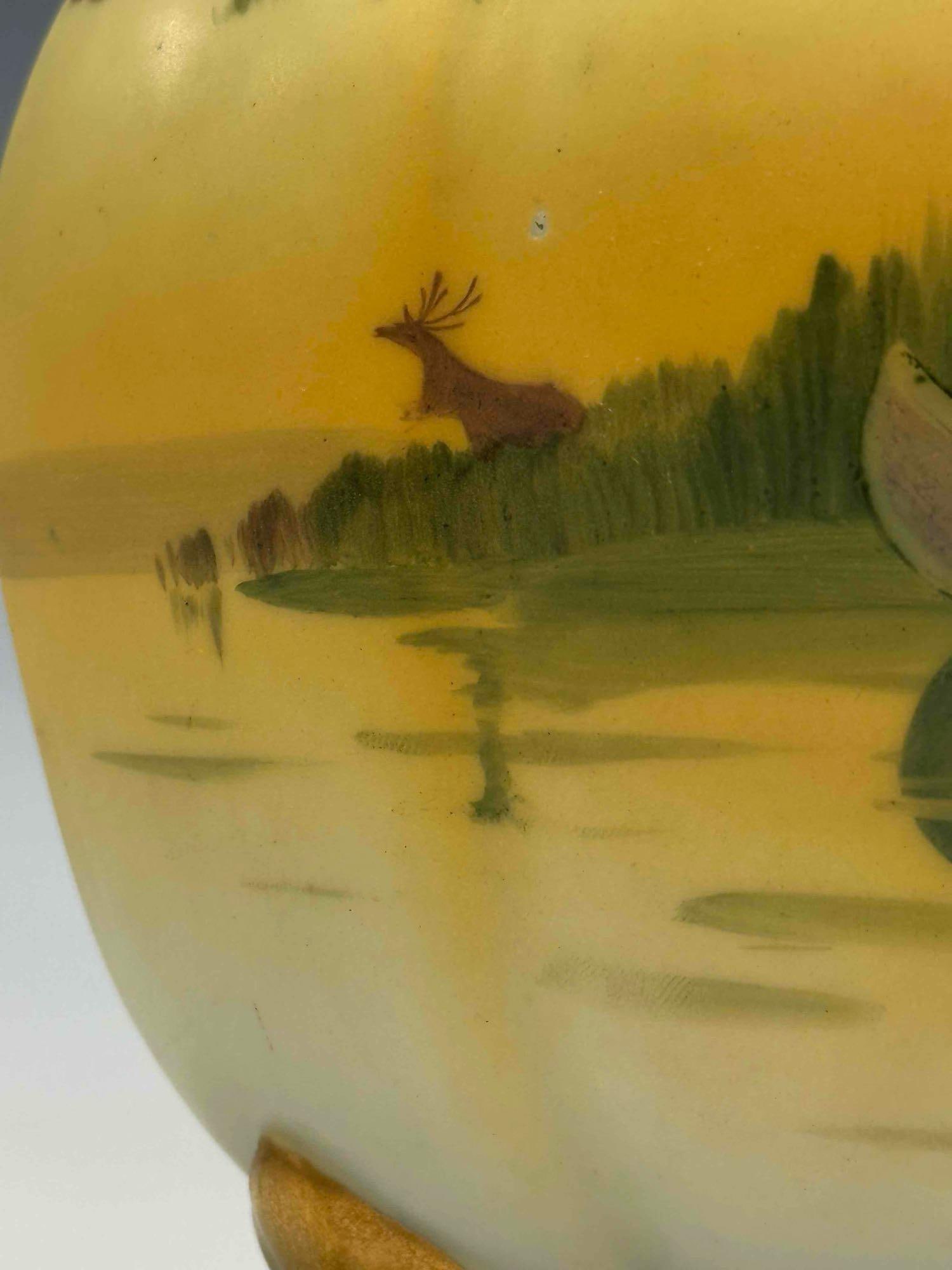 Nippon Hand Painted Porcelain Native American Canoe Biscuit Jar - 4