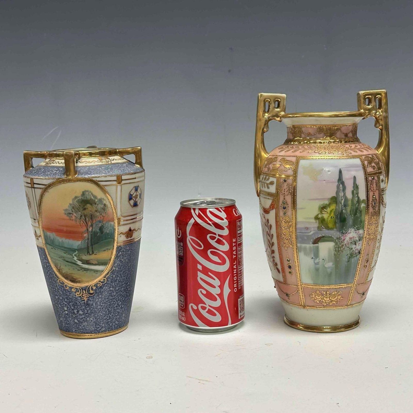 Nippon Landscape Porcelain Vases (2) - 10