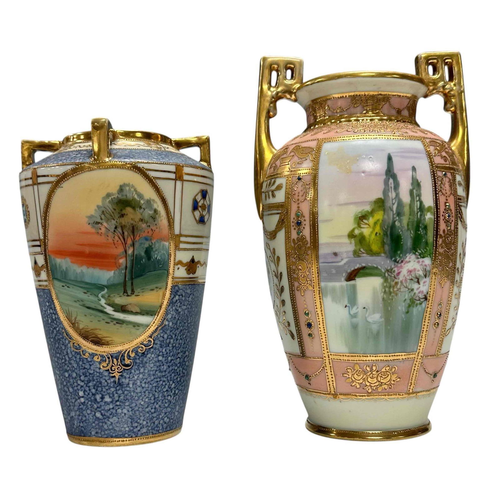Nippon Landscape Porcelain Vases (2) (1 of 19)