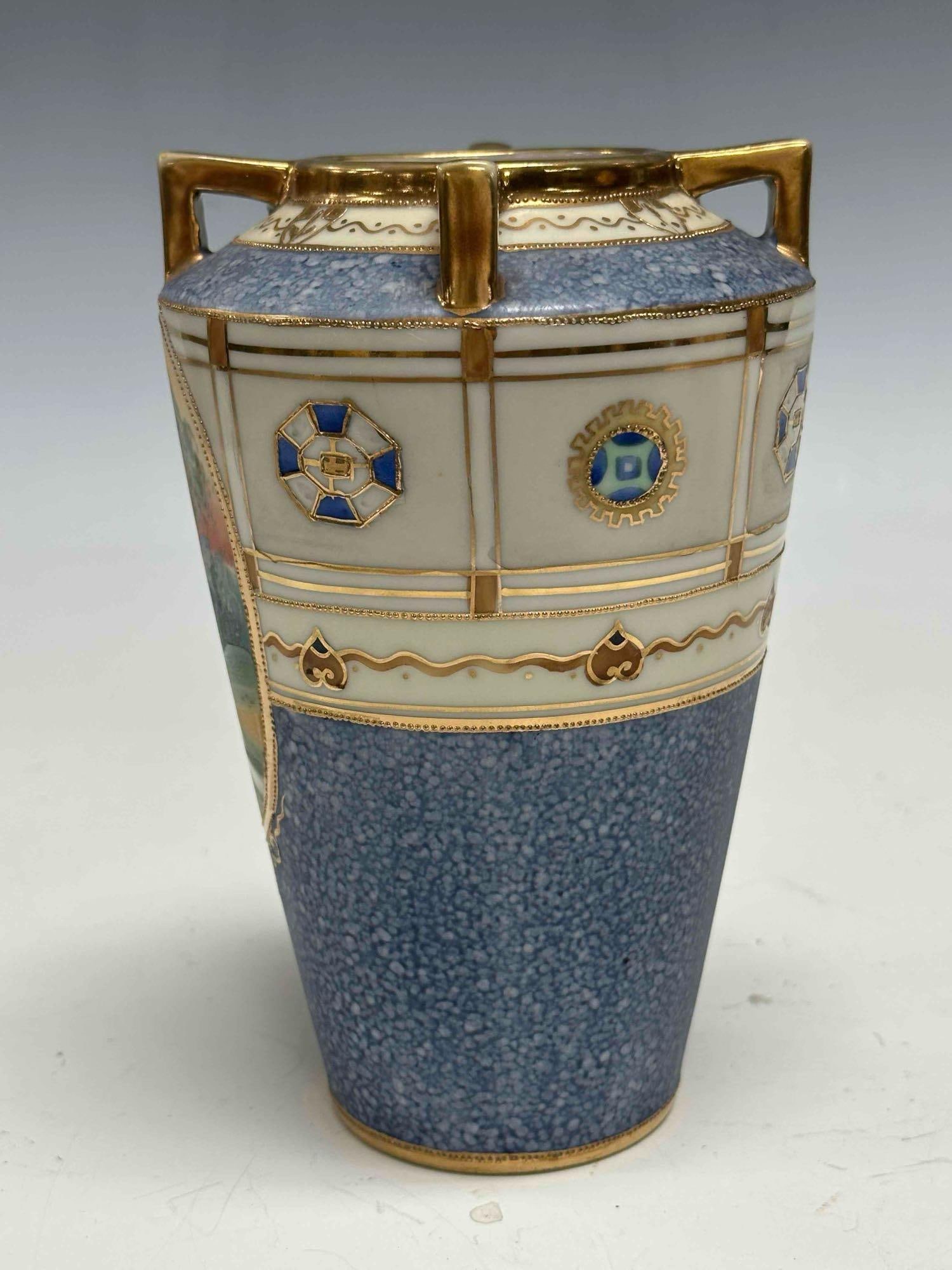 Nippon Landscape Porcelain Vases (2) - 6