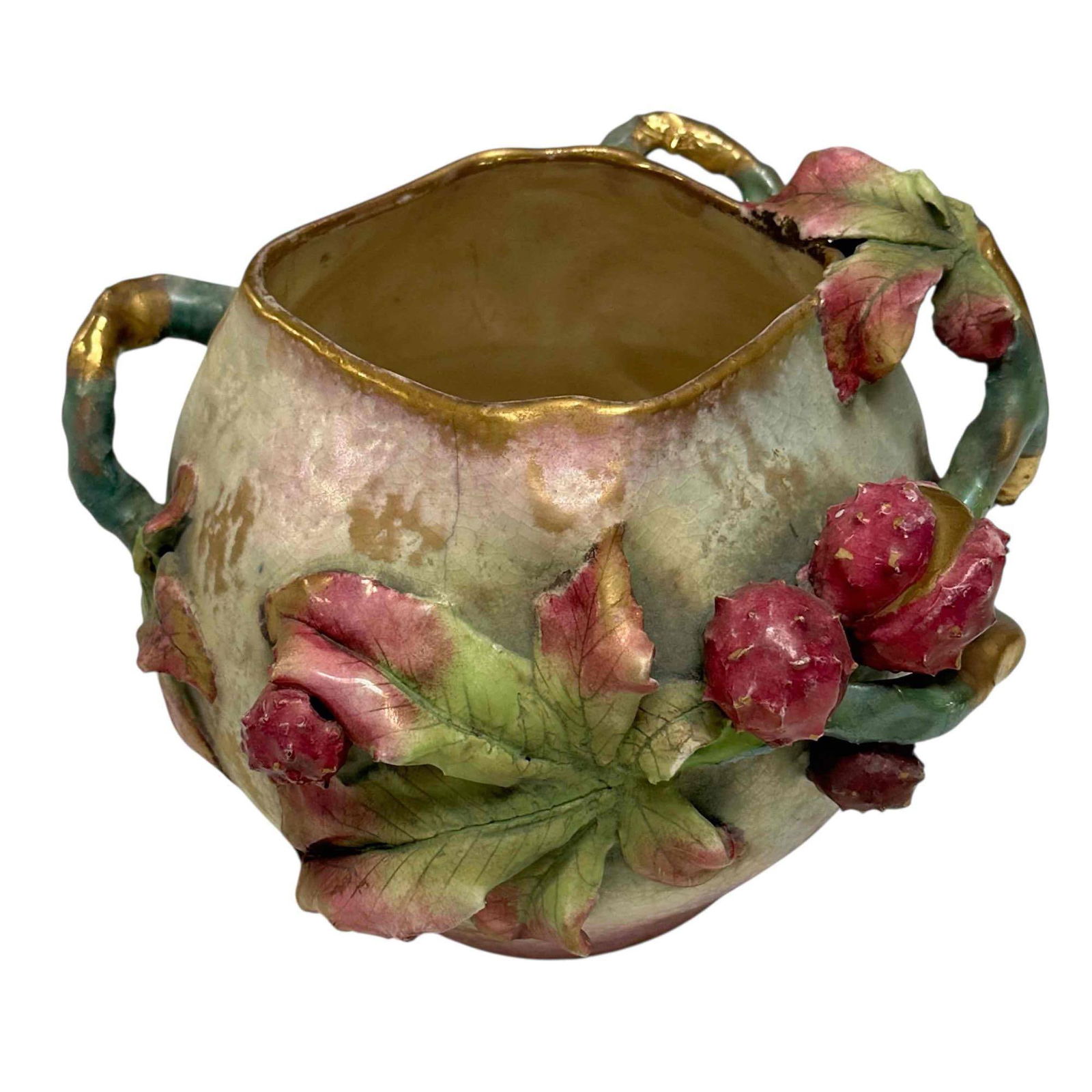 AMPHORA Earthware Vessel with Applied Horse Chestnuts - 2