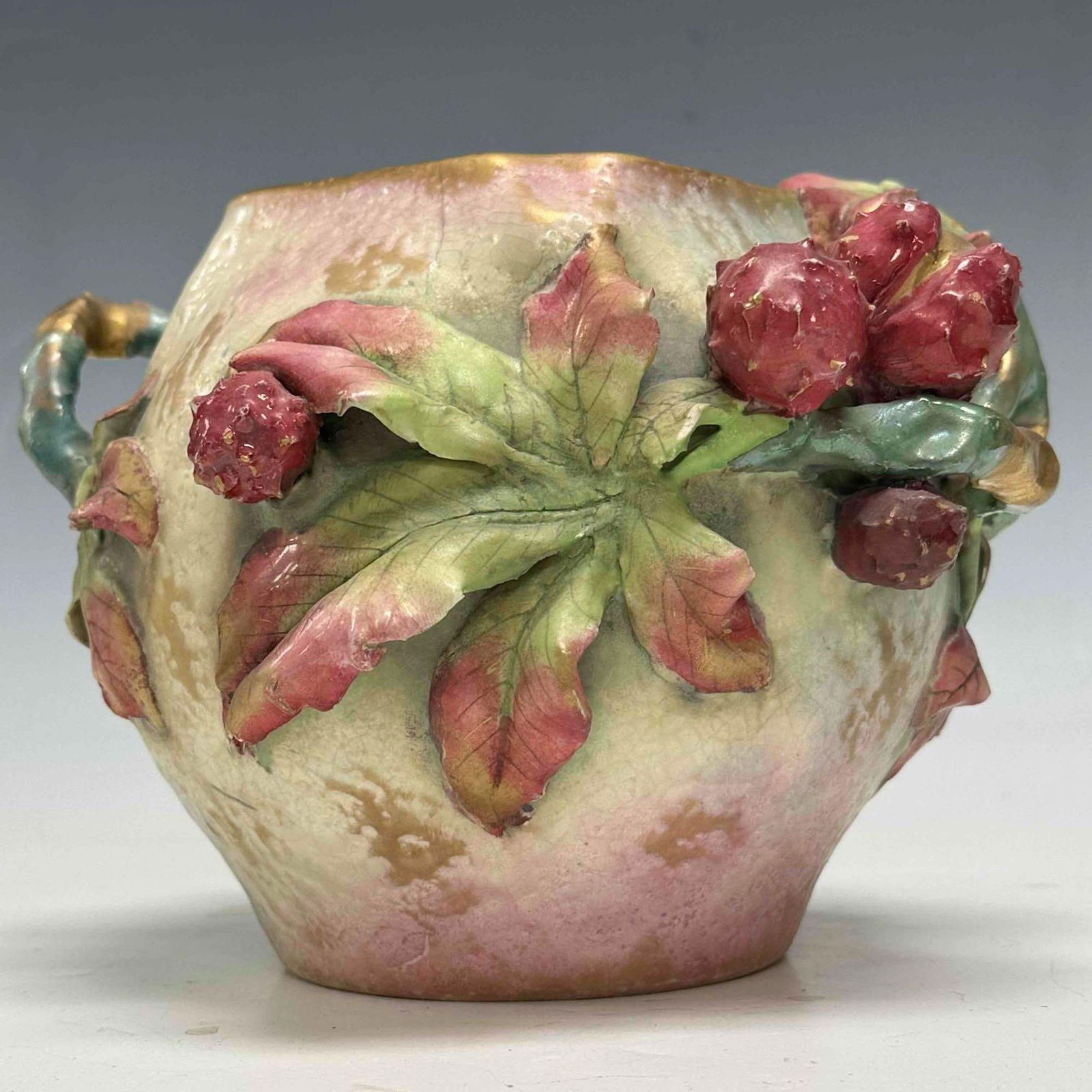 AMPHORA Earthware Vessel with Applied Horse Chestnuts - 3