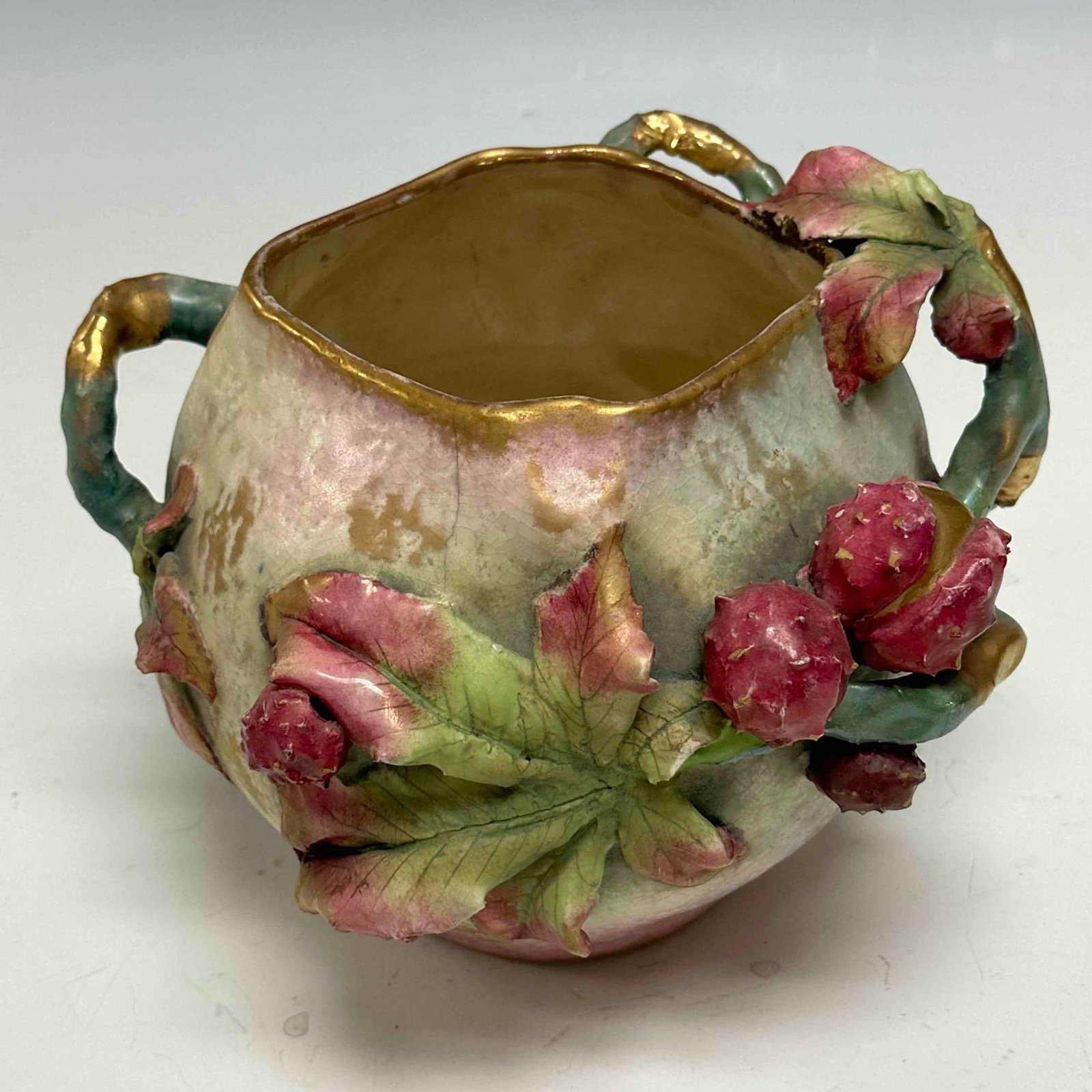 AMPHORA Earthware Vessel with Applied Horse Chestnuts - 4