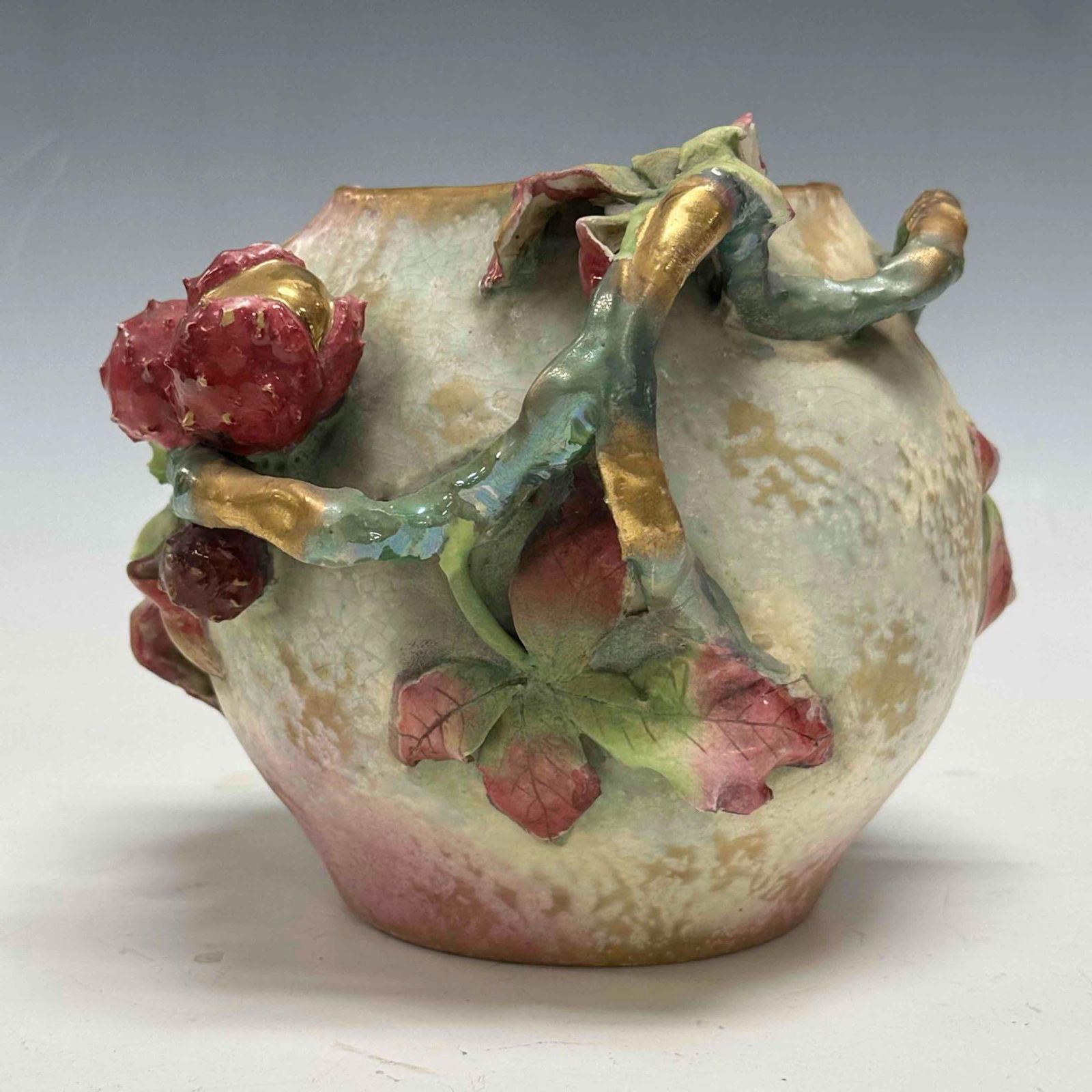 AMPHORA Earthware Vessel with Applied Horse Chestnuts - 7