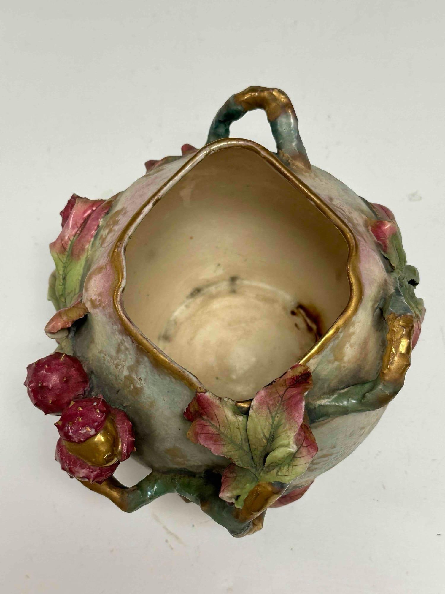 AMPHORA Earthware Vessel with Applied Horse Chestnuts - 8