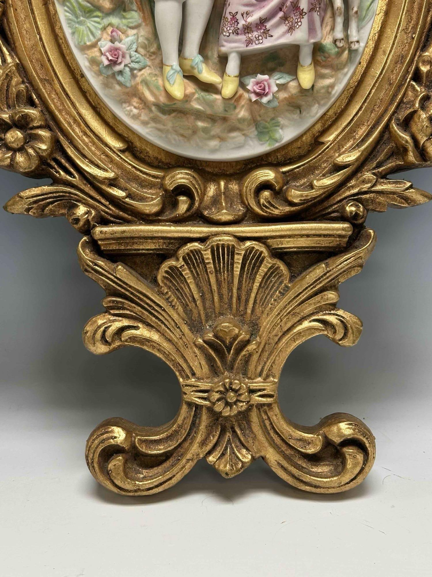 French Provincial High Relief Bisque Figural Scenes Plaques (2) 28" - 5