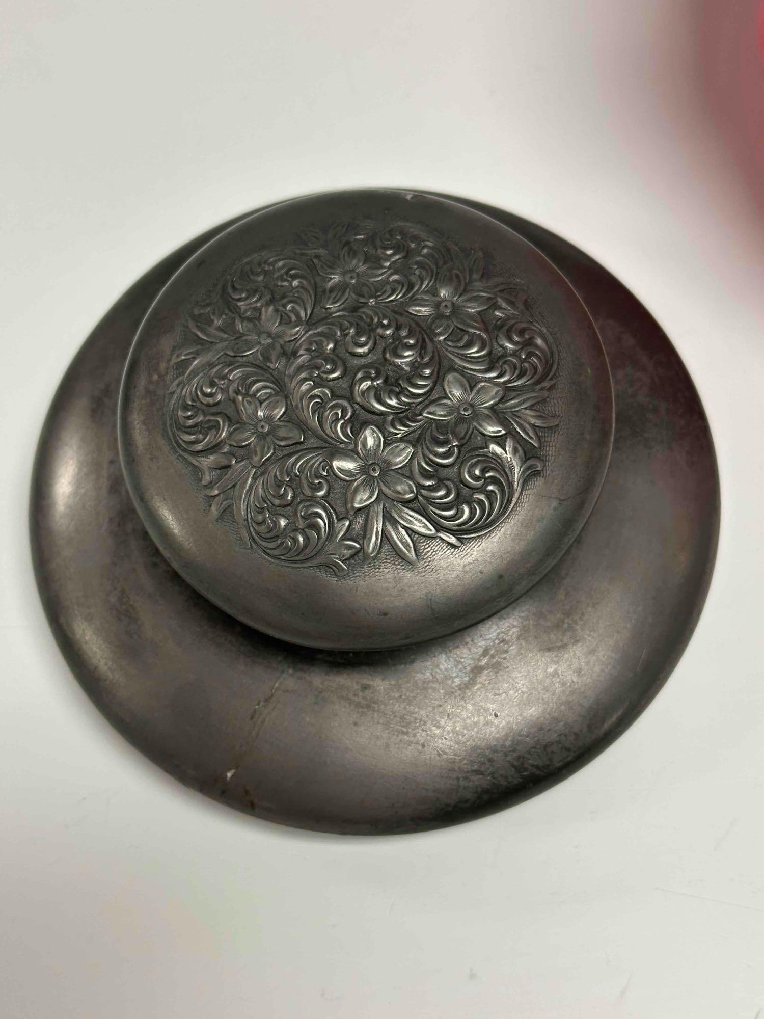 Victorian Pink Satin Quilted Glass Biscuit Jar - 10