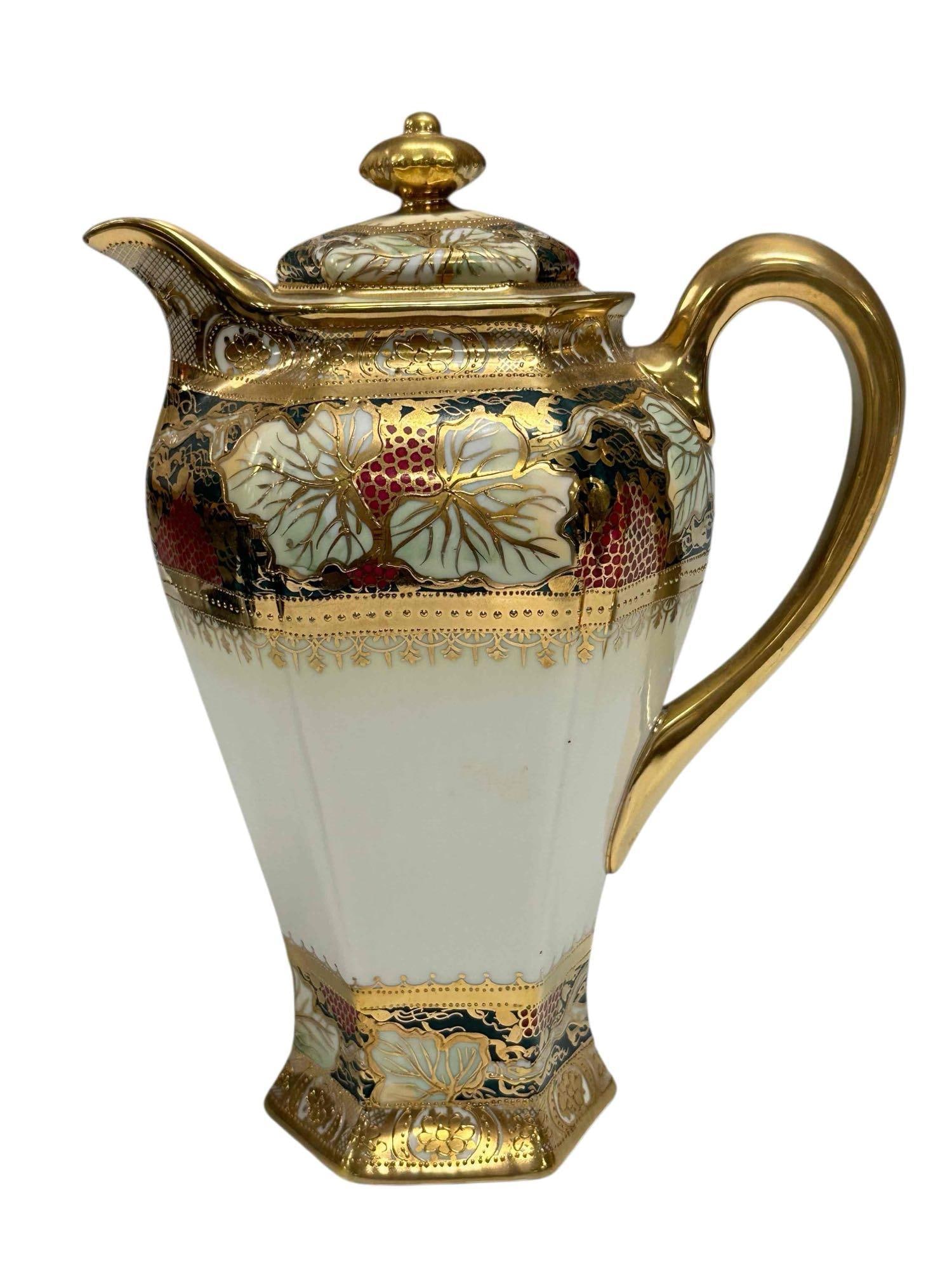 Porcelain Tea/Coffee Pots Gold Encrusted and Nippon (2) - 2