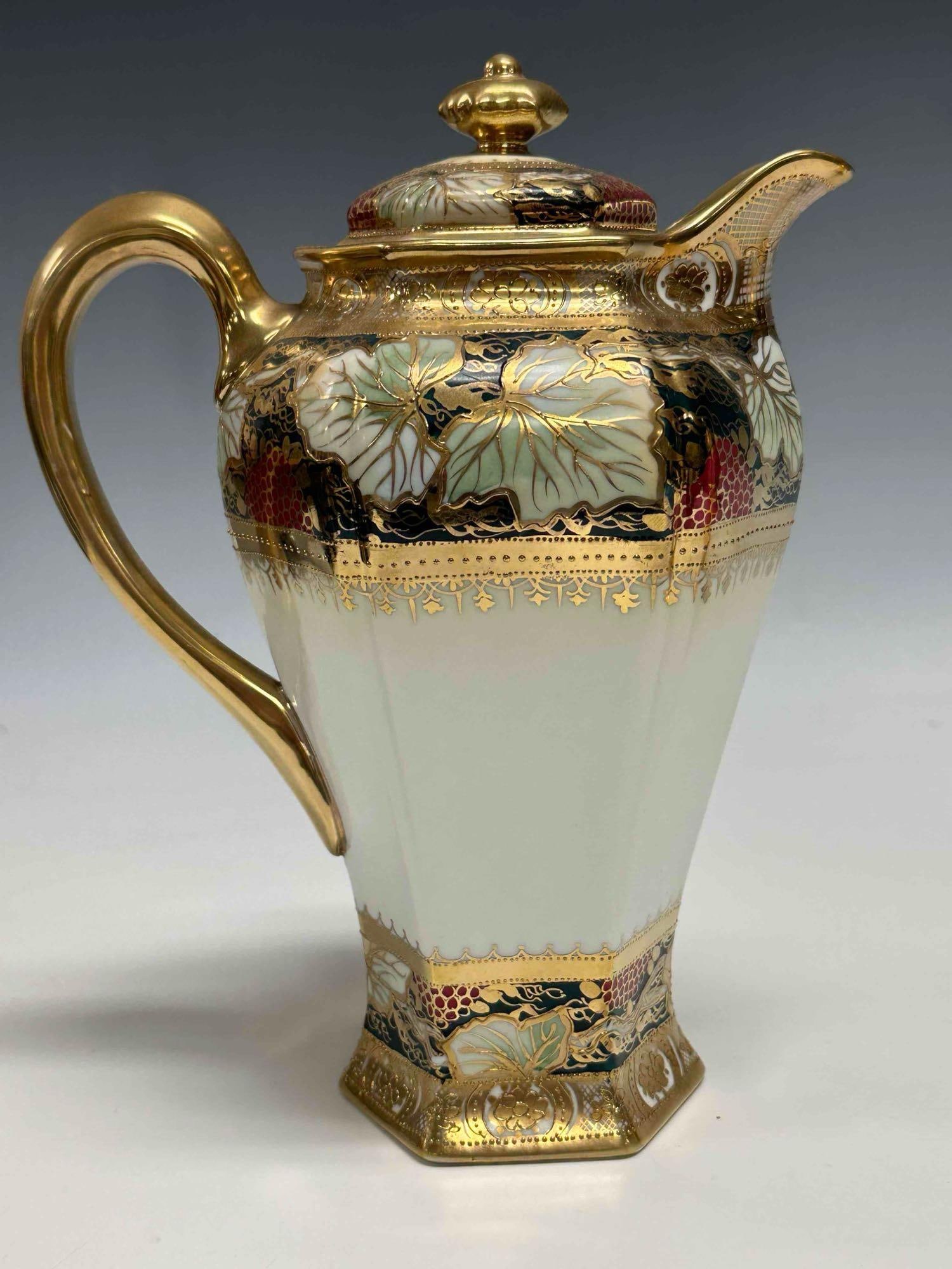 Porcelain Tea/Coffee Pots Gold Encrusted and Nippon (2) - 4