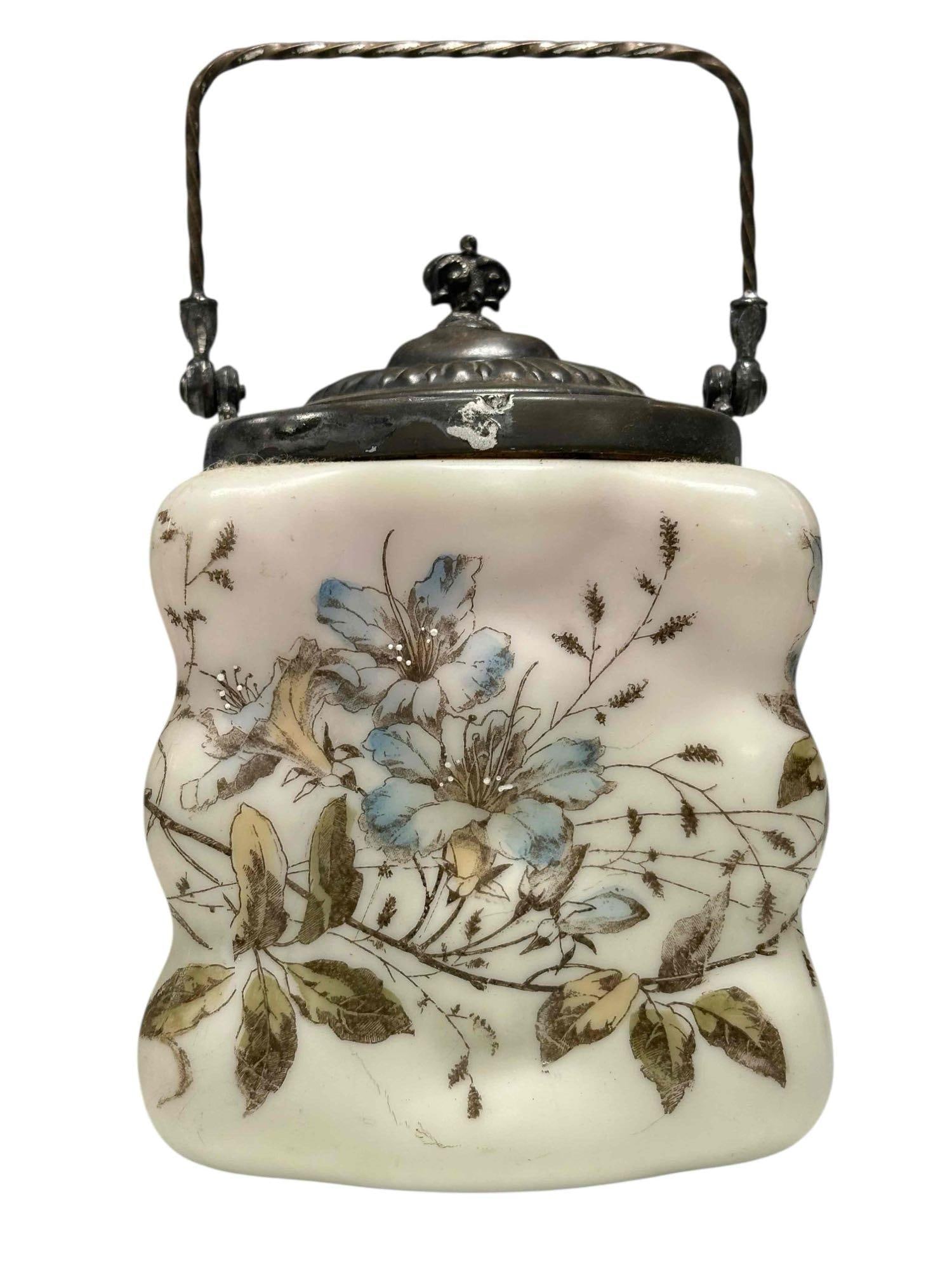 19th Century Satin Biscuit Jars Wavecrest (2) - 2