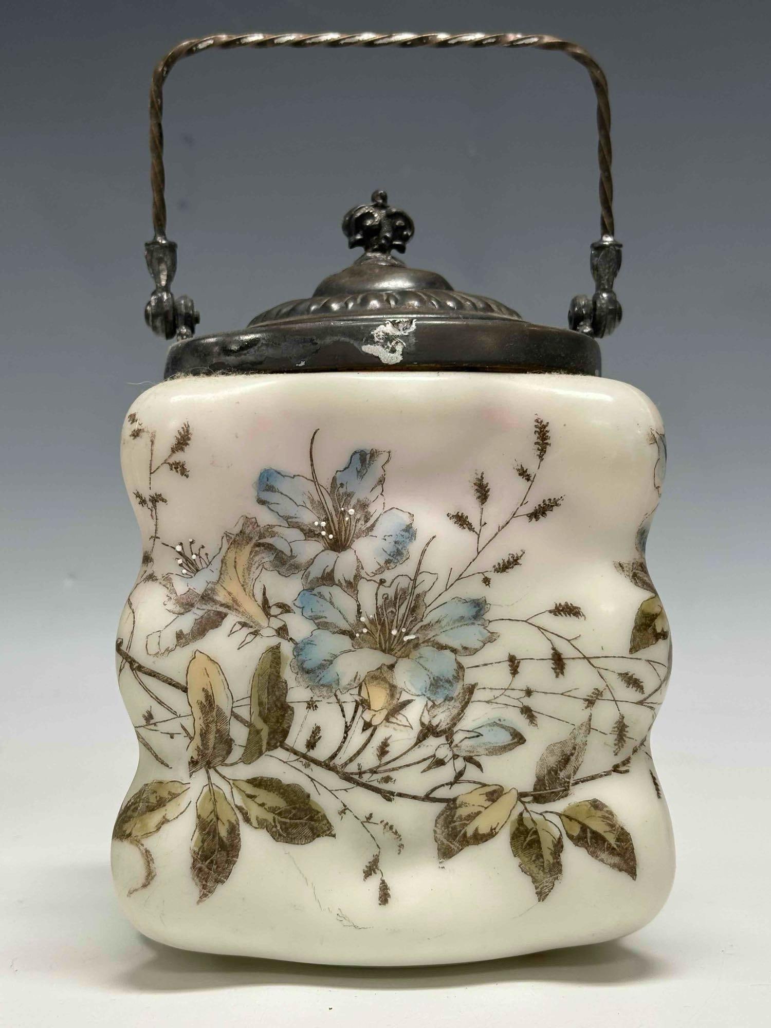 19th Century Satin Biscuit Jars Wavecrest (2) - 3
