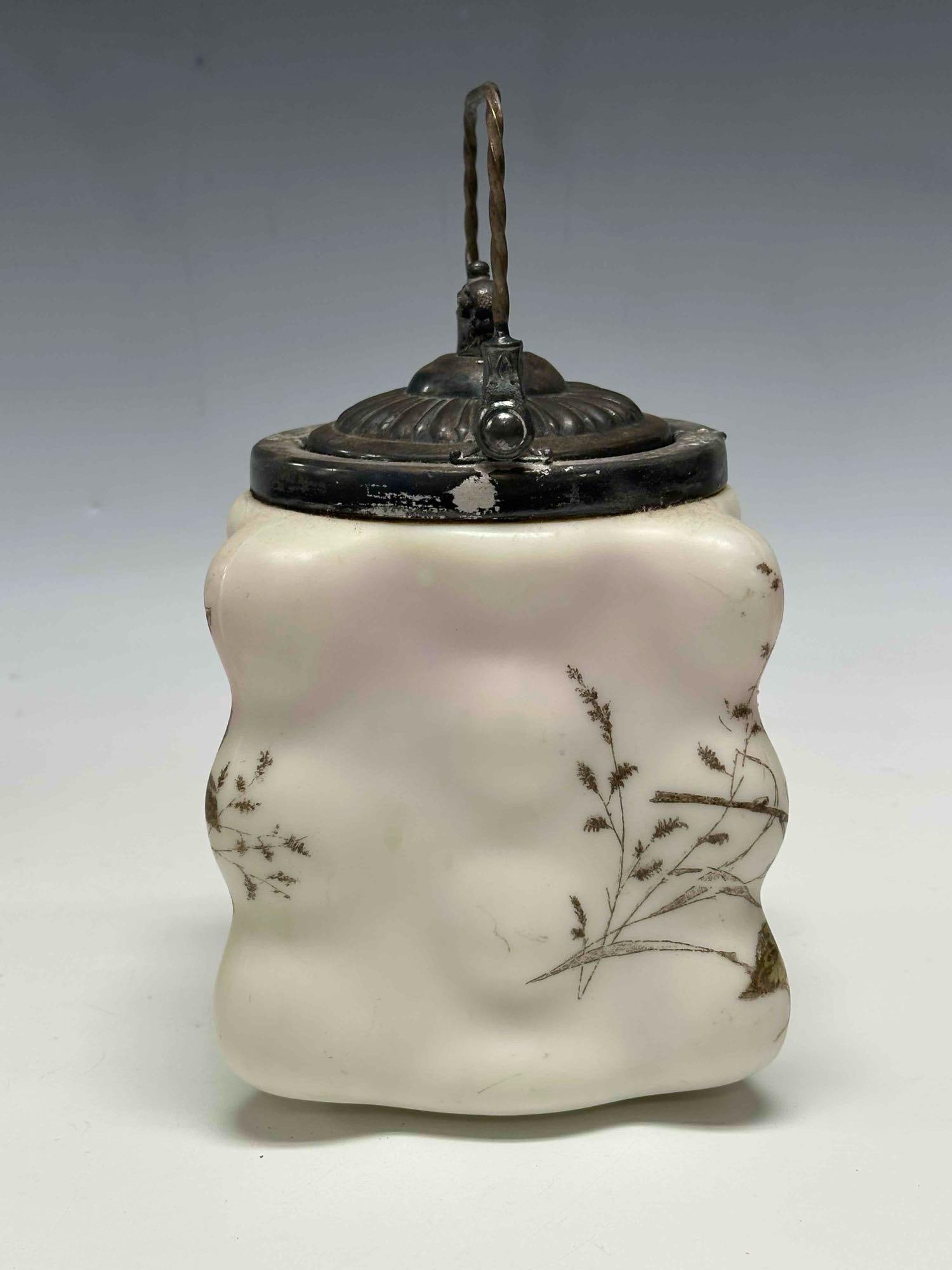 19th Century Satin Biscuit Jars Wavecrest (2) - 4