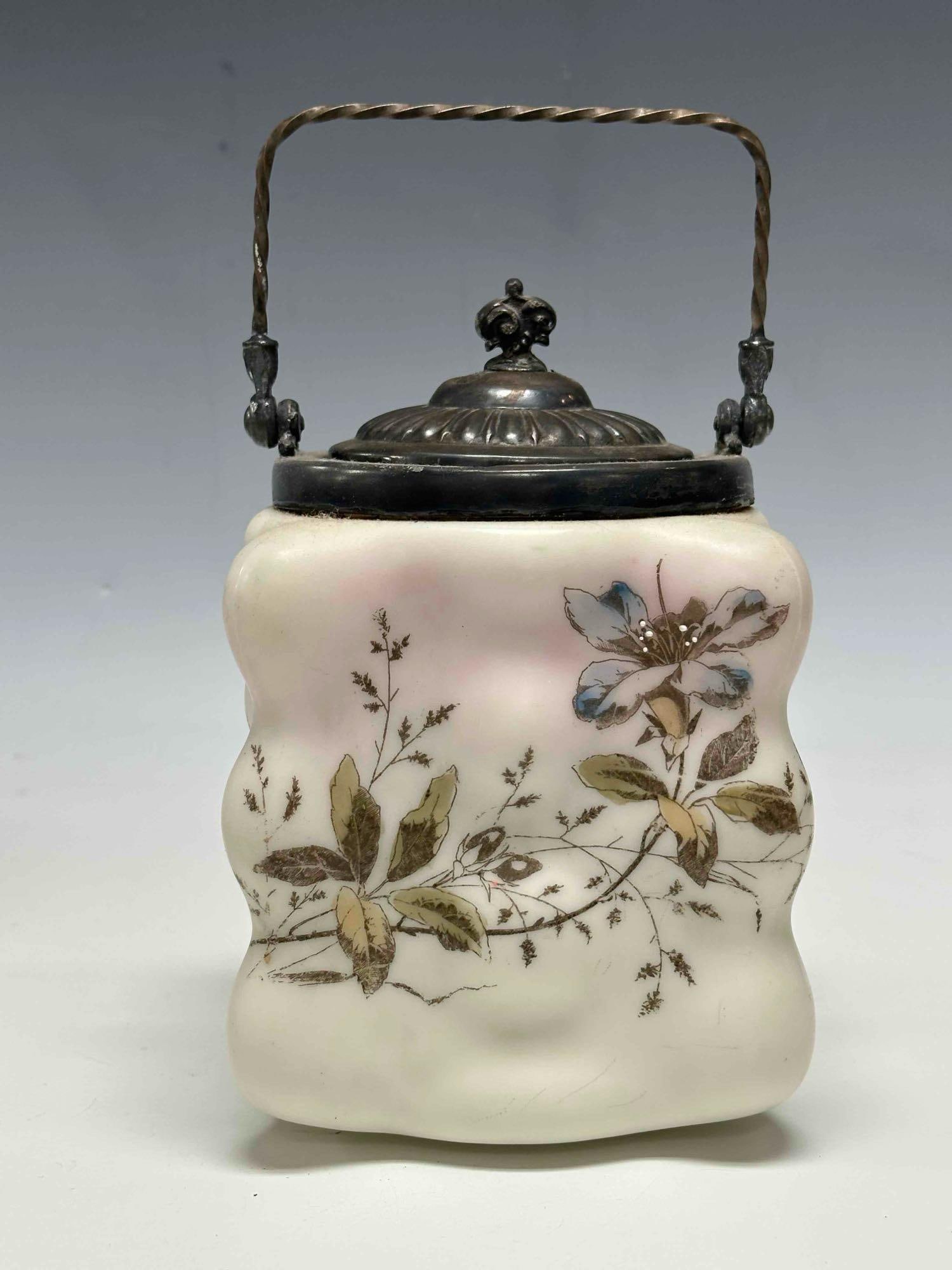 19th Century Satin Biscuit Jars Wavecrest (2) - 5