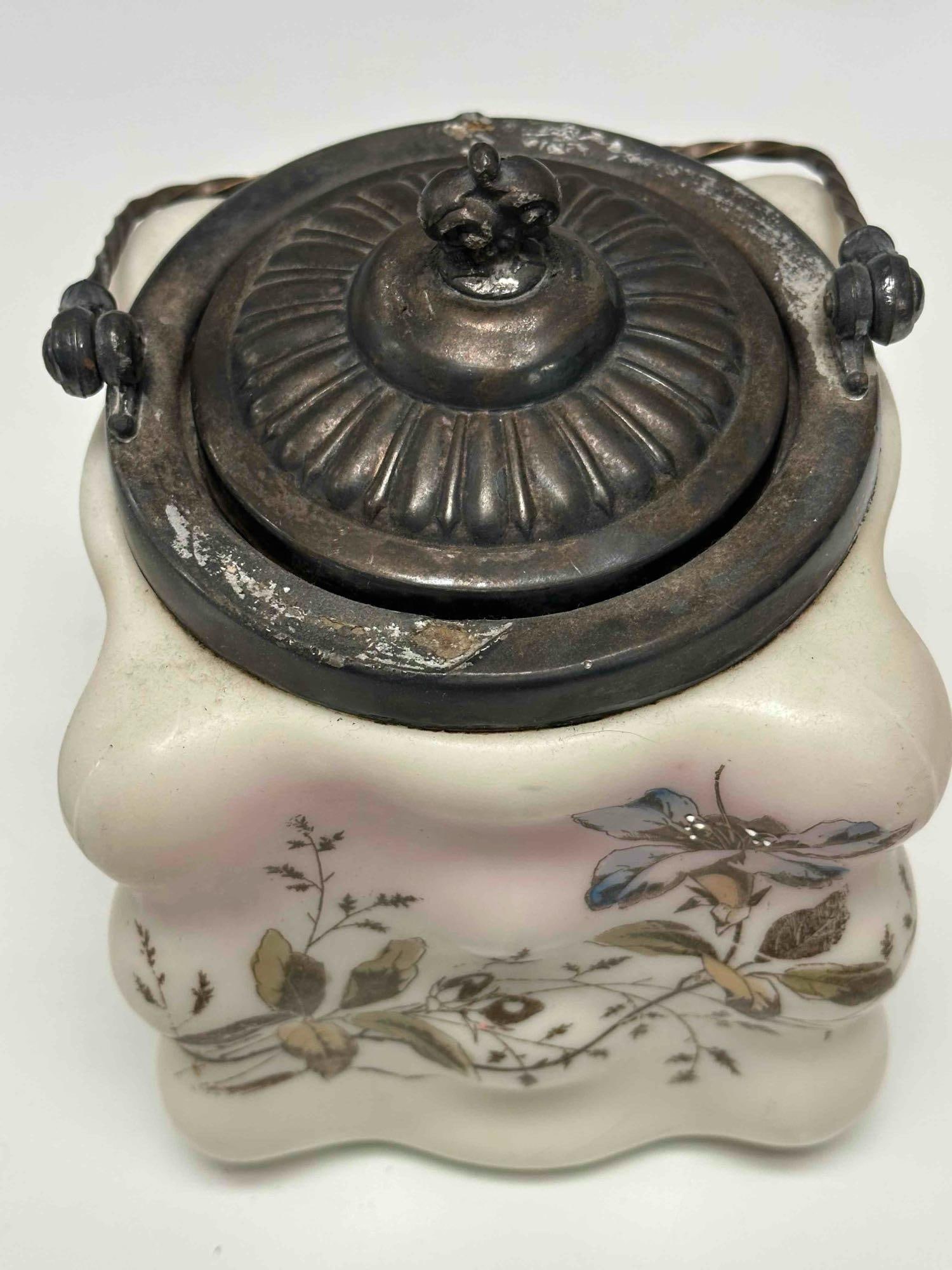 19th Century Satin Biscuit Jars Wavecrest (2) - 6