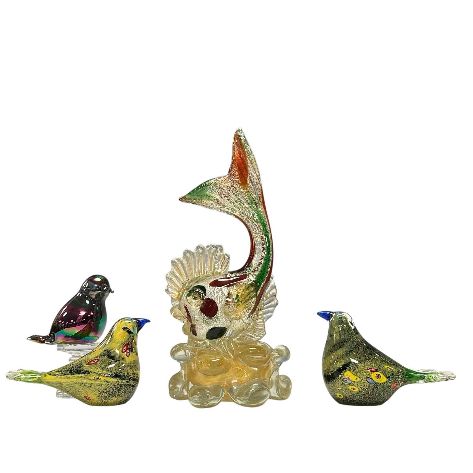 MURANO Art Glass Birds and Fish Sculptures (4) (1 of 20)