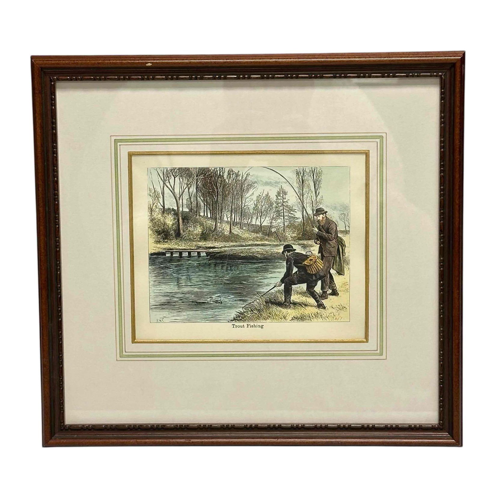 Circa 1889 Chromolithograph "Trout Fishing" (1 of 15)