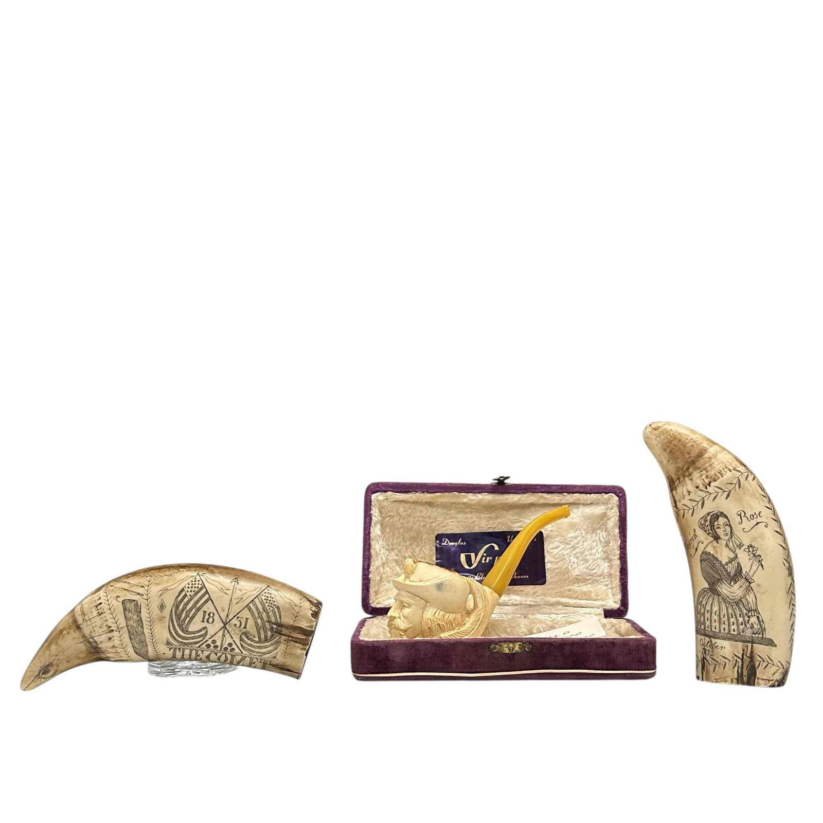 Meerschaum Pipe and Scrimshaw Sperm Whale Resin (1 of 20)