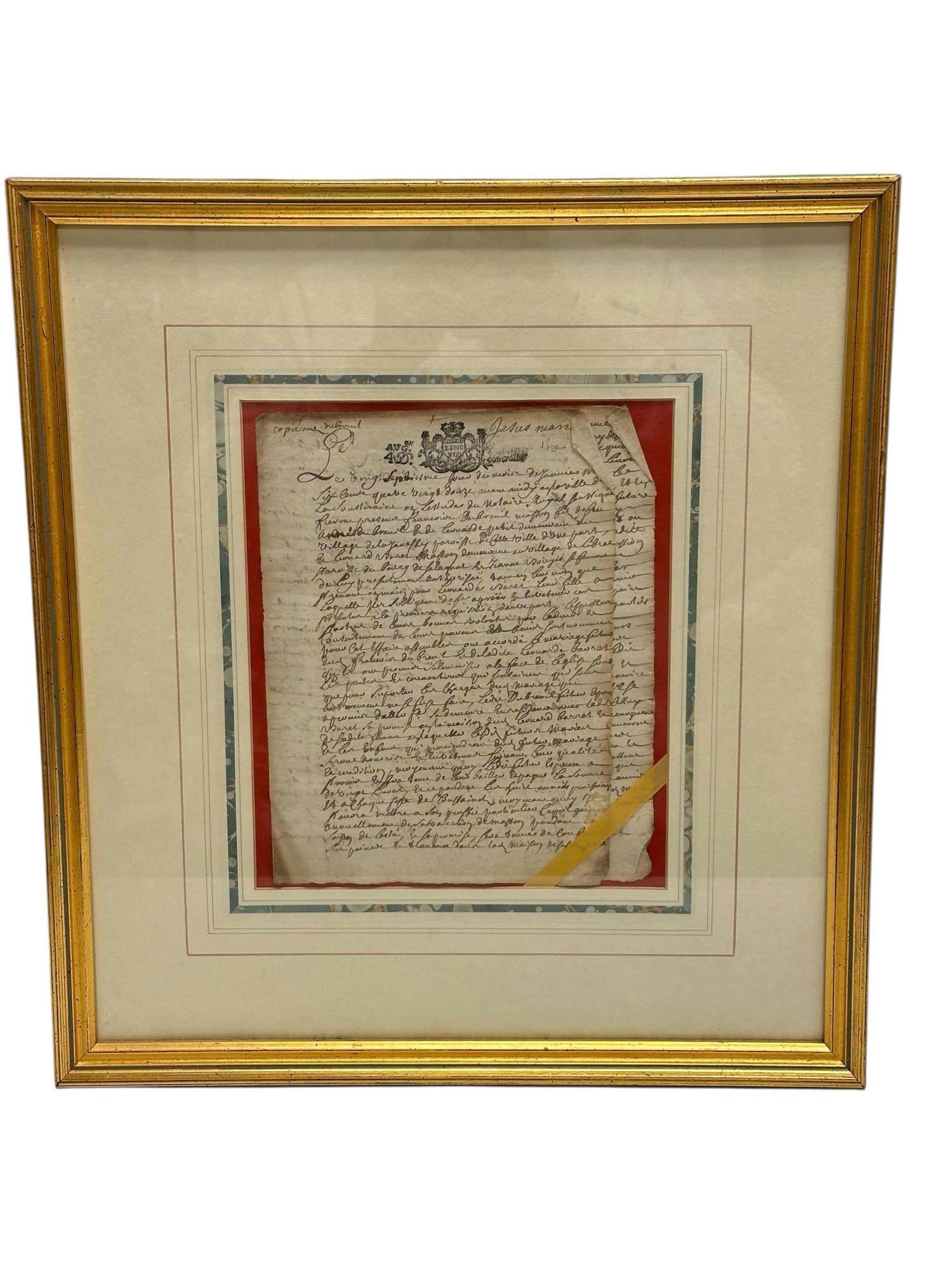 17th Century French Marriage Contract on Laid Cotton Rag Paper (1 of 17)