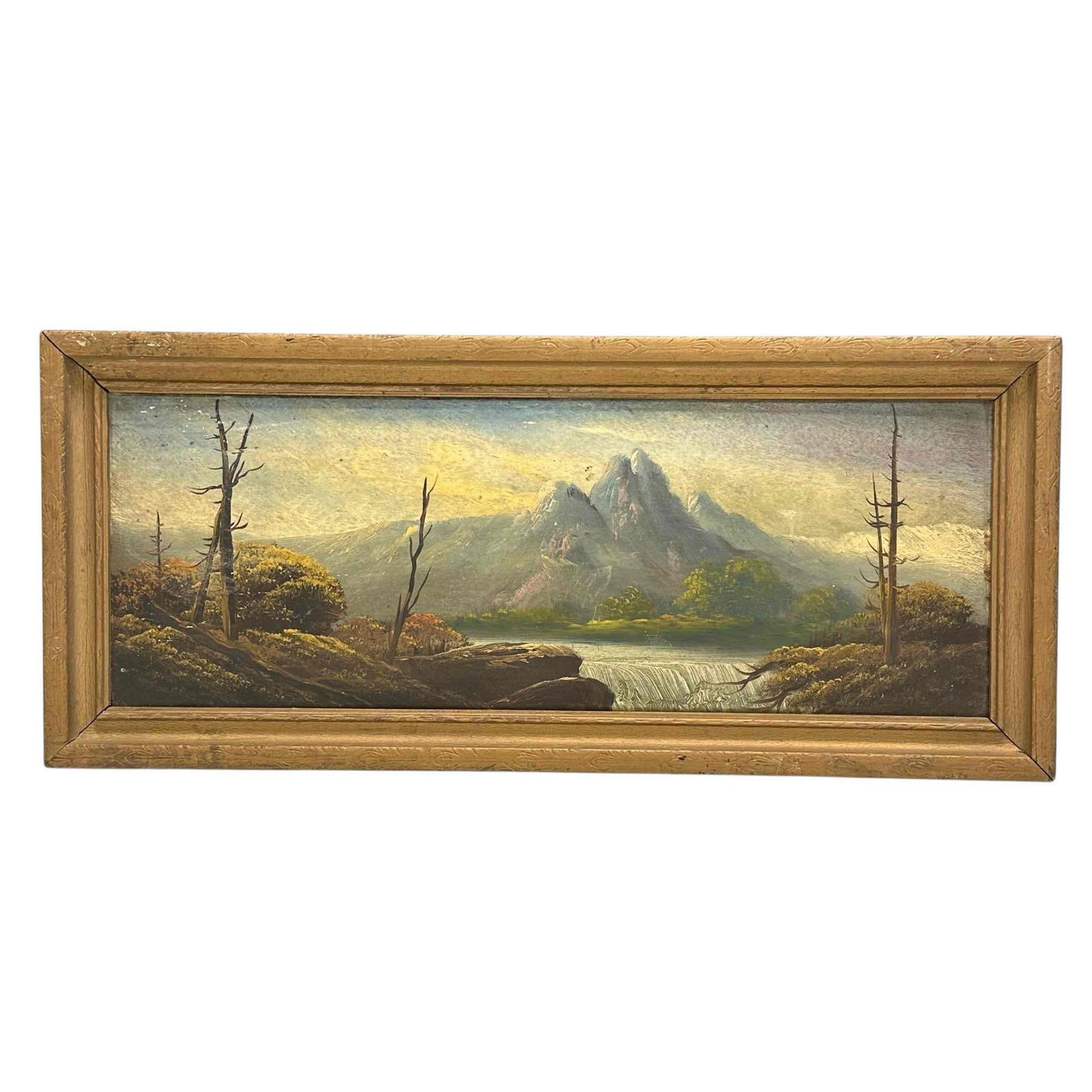 Oil on Board Landscape Still Life Waterfall and Mountains (1 of 15)