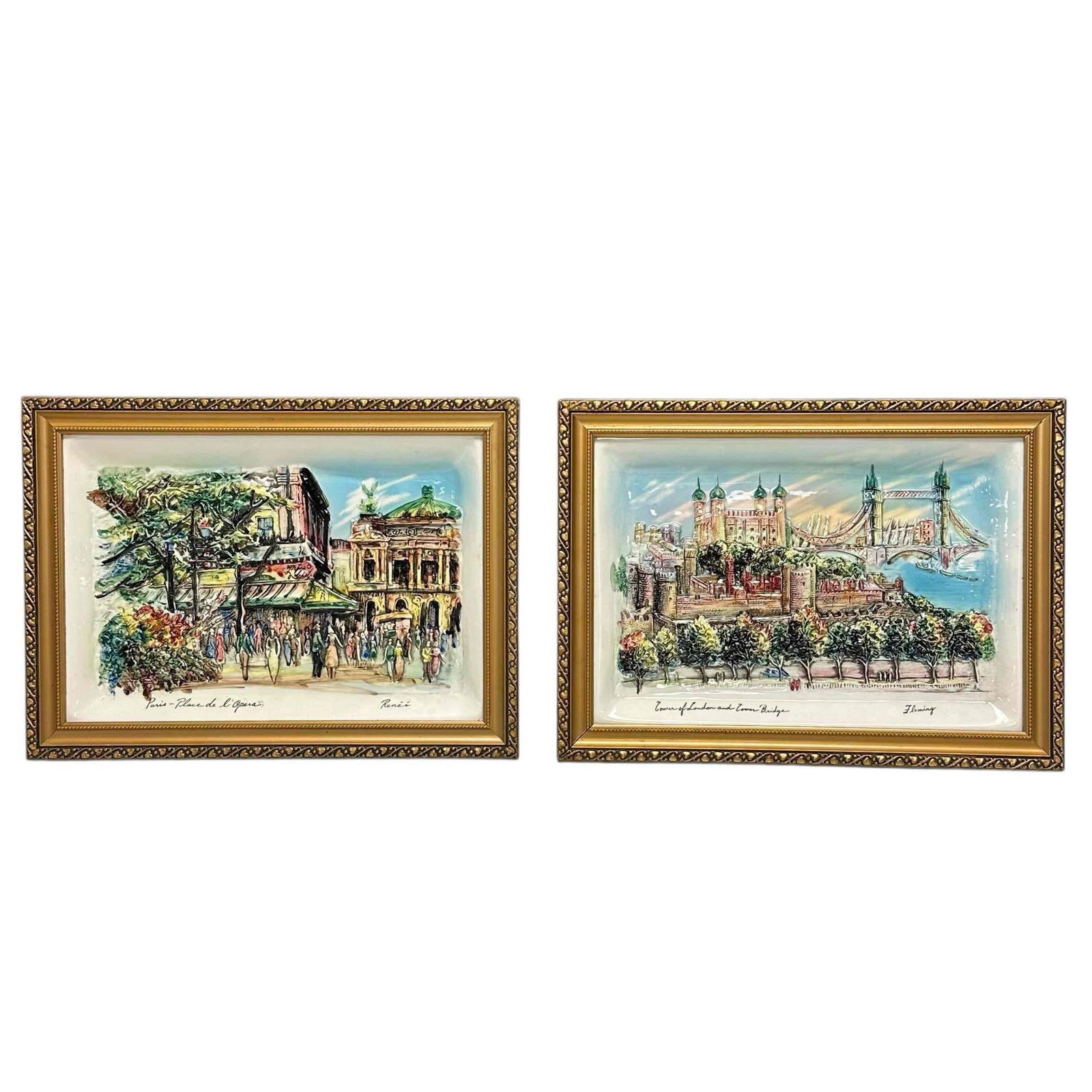 Porcelain Tower of London and Paris Opera Wall Plaques (2) (1 of 17)