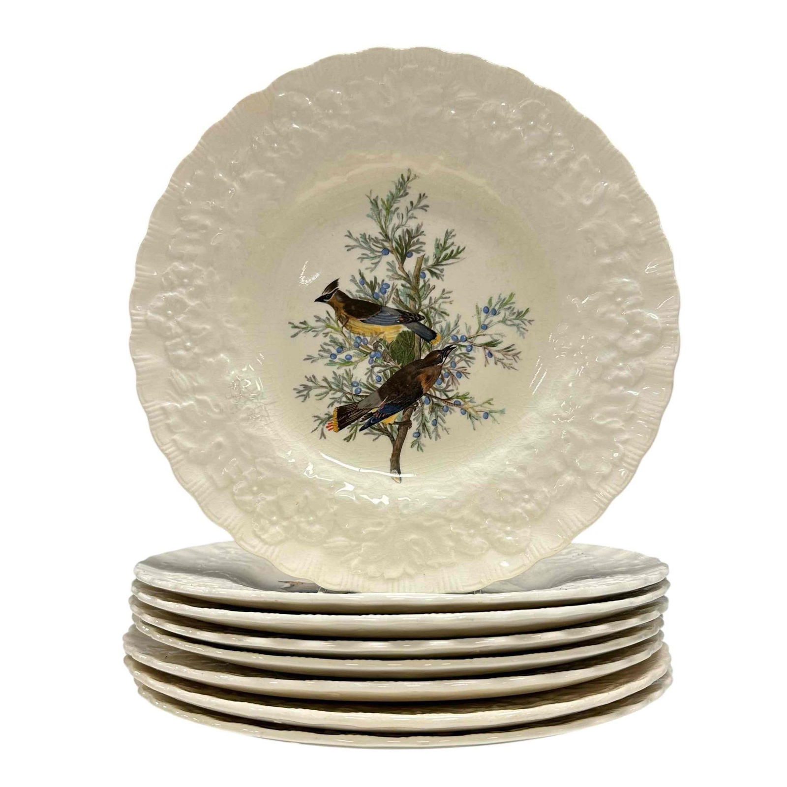 Alfred Meakin "Birds of America" Dinner Plates (8): Set of eight Alfred Meakin Audubon Birds of America plates English porcelain plates with John J. Audubon prints from "Birds of America" drawings. Measuring approx. 11" in diameter. In good age appropr